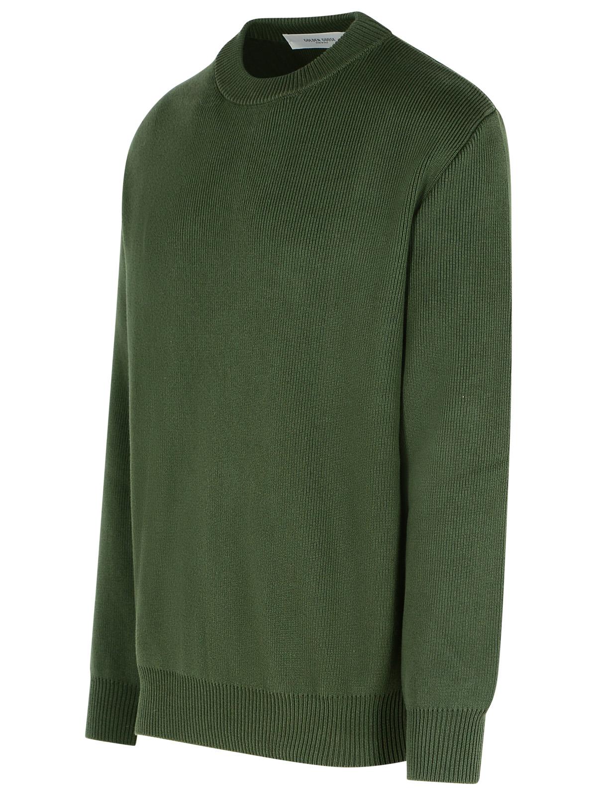 Golden Goose Green Cotton Sweater Men GOLDEN GOOSE