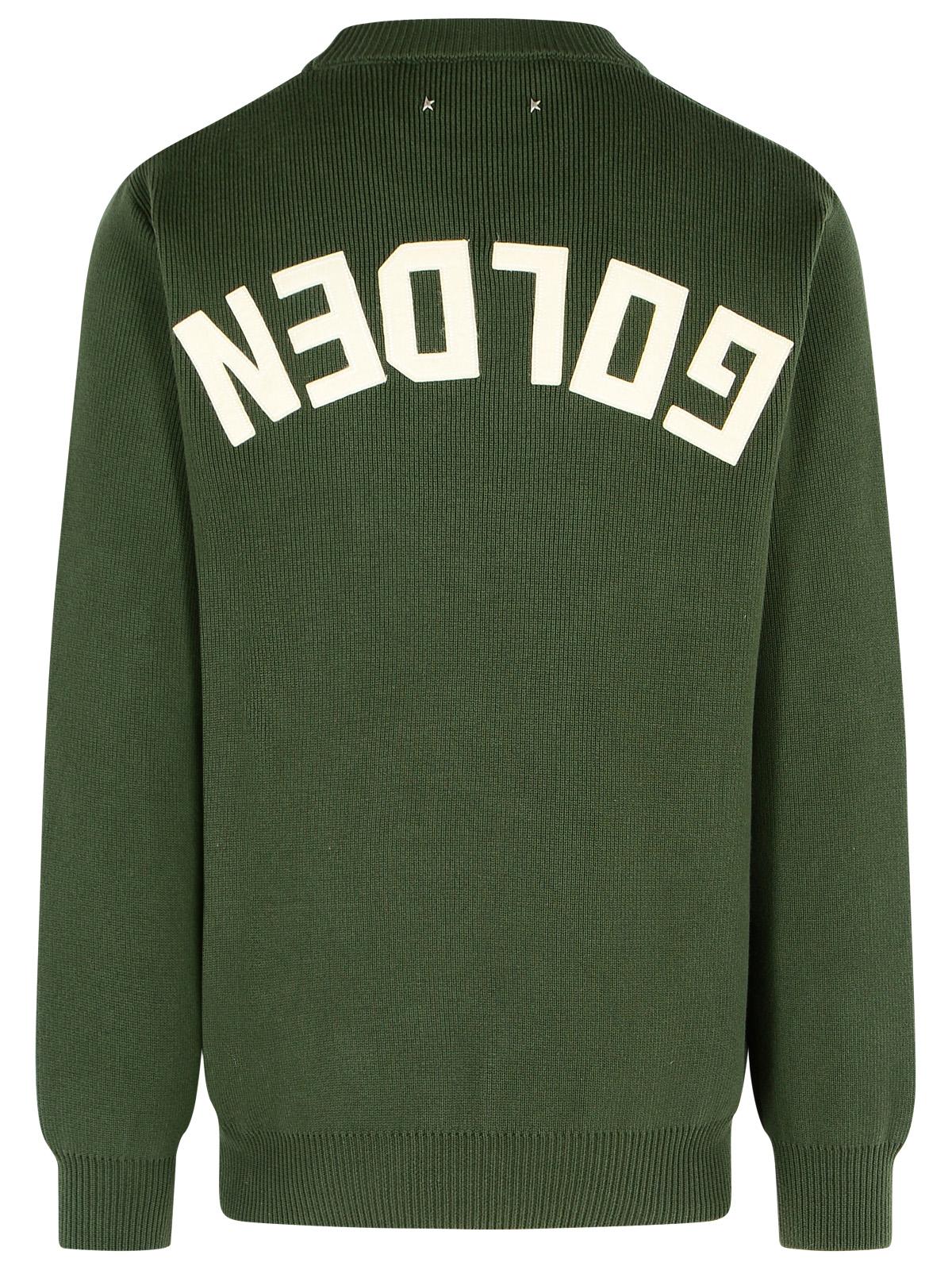 Golden Goose Green Cotton Sweater Men GOLDEN GOOSE