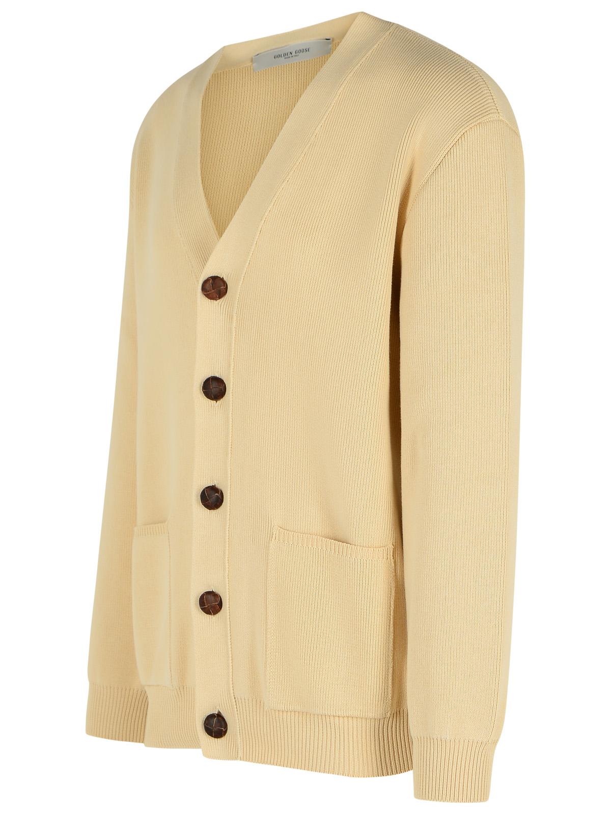 Golden Goose Cardigan In Beige Cotton Blend Men GOLDEN GOOSE
