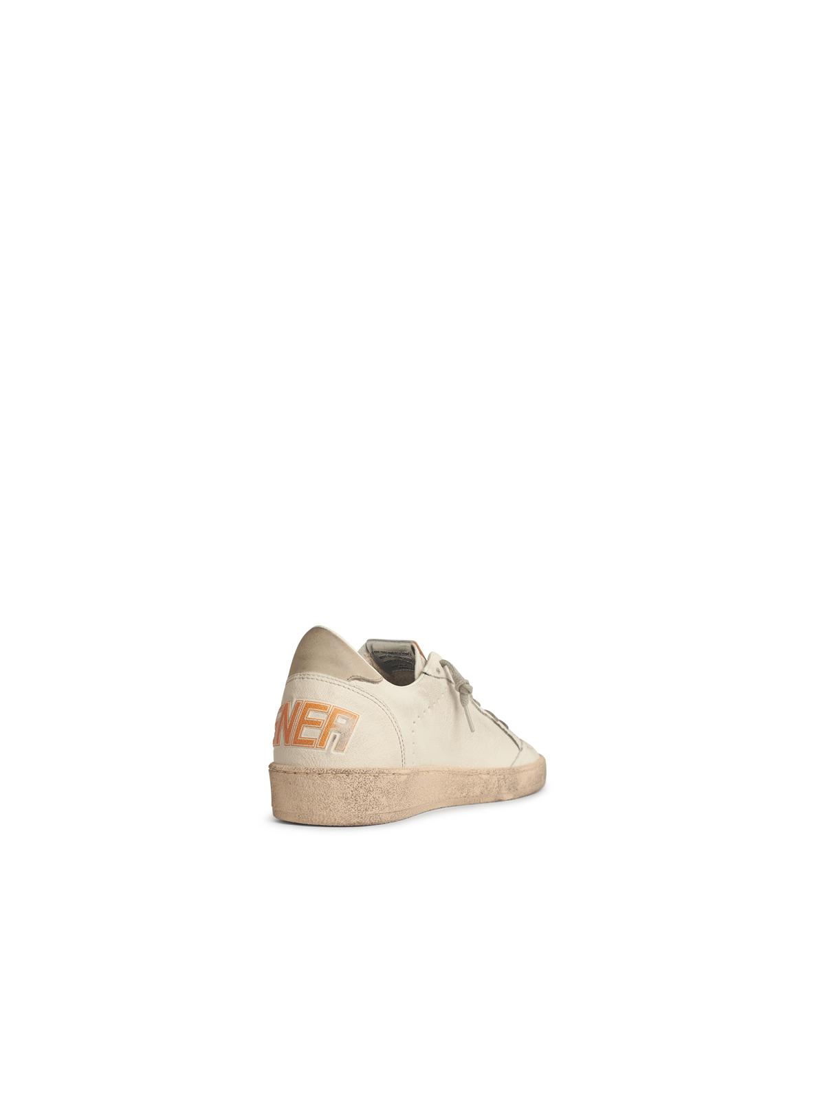 Golden Goose White Leather Ball-Star With Blue Suede Star And Ivory Heel Men GOLDEN GOOSE