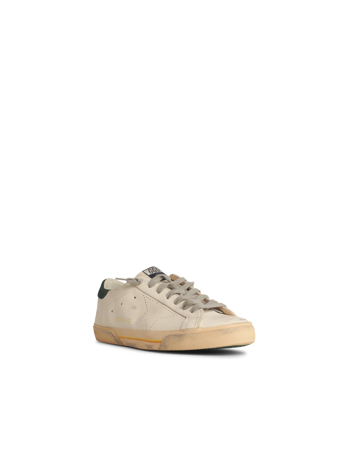 Golden Goose Super-Star Skate' In White Leather With Green Suede Heel Men GOLDEN GOOSE