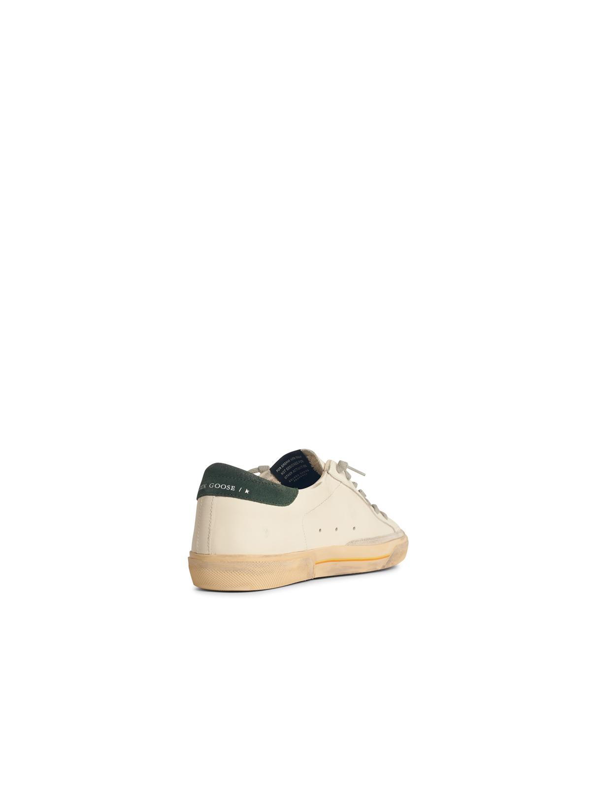 Golden Goose Super-Star Skate' In White Leather With Green Suede Heel Men GOLDEN GOOSE