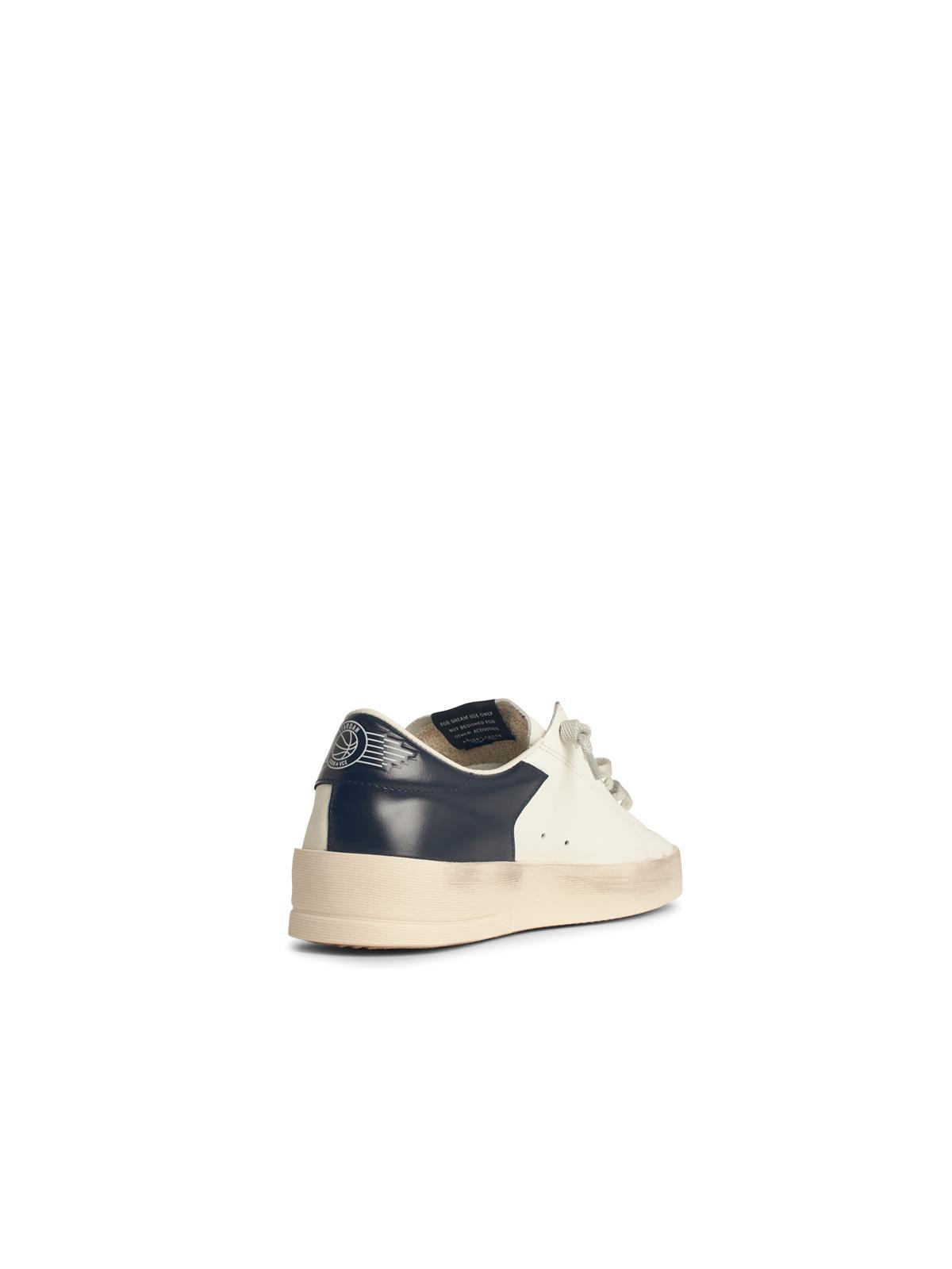 Golden Goose Men's Standard In White Leather With Grey Suede Star And Blue Leather Heel Men GOLDEN GOOSE