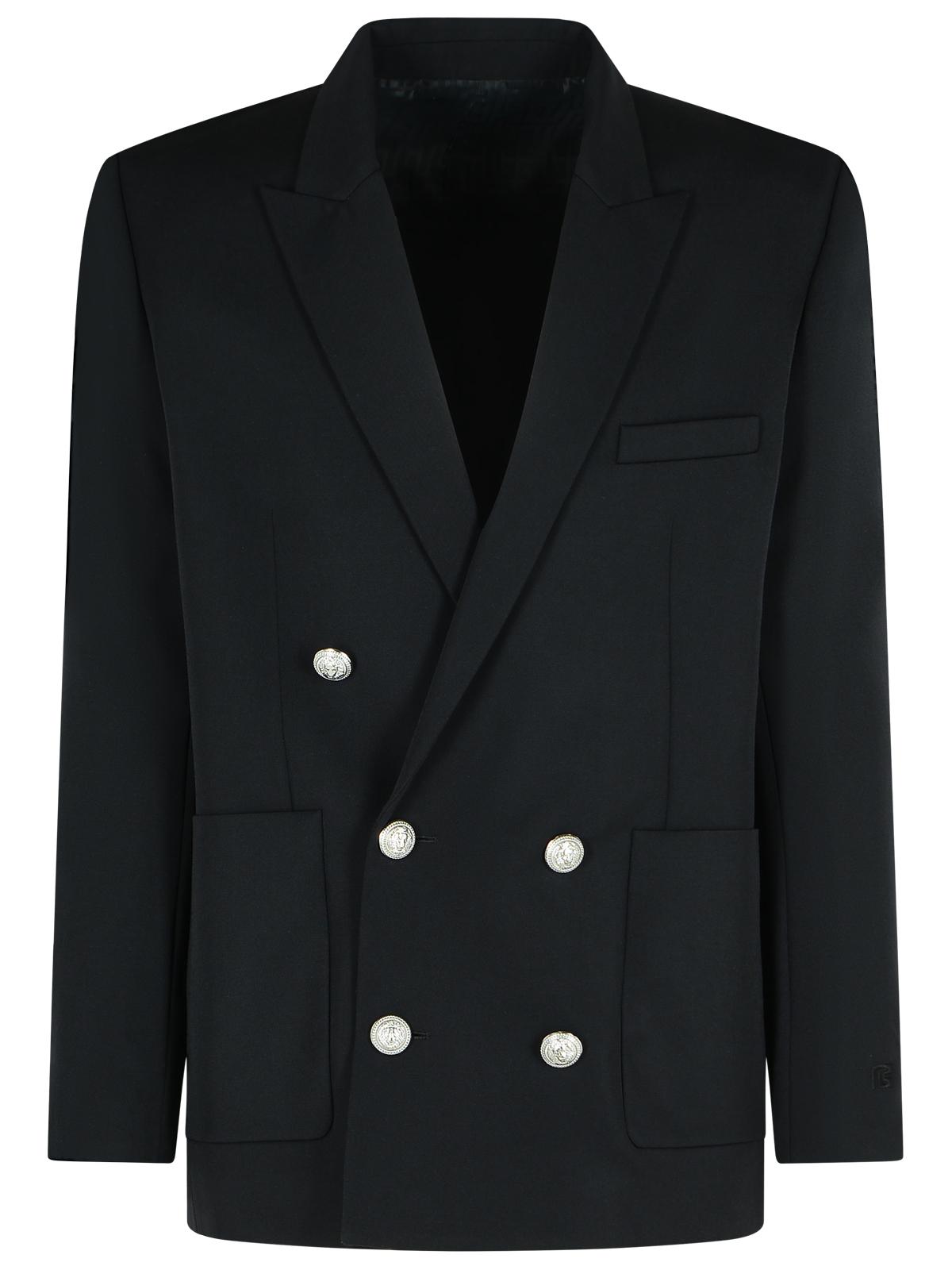 Balmain Black Virgin Wool Blazer Men BALMAIN