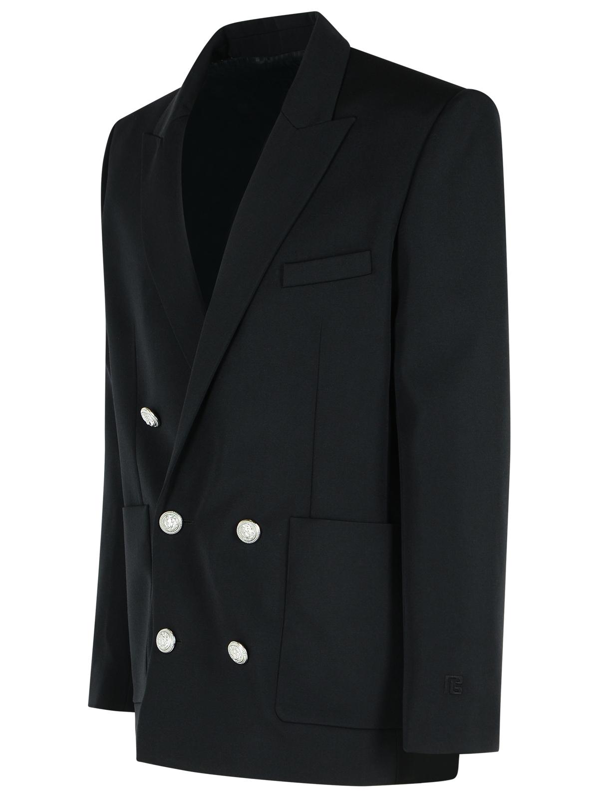 Balmain Black Virgin Wool Blazer Men BALMAIN