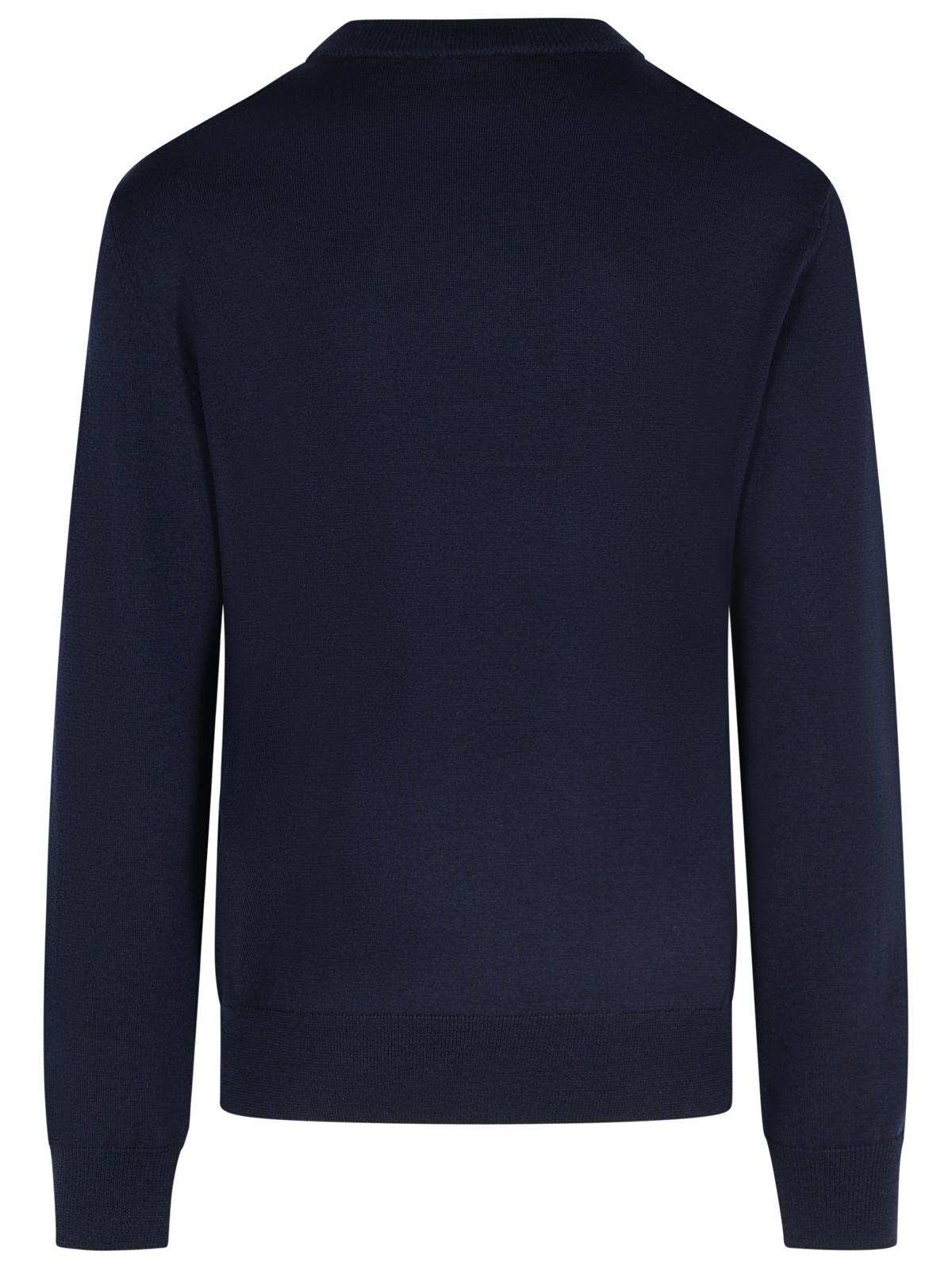 Balmain Navy Merino Wool Sweater Men BALMAIN