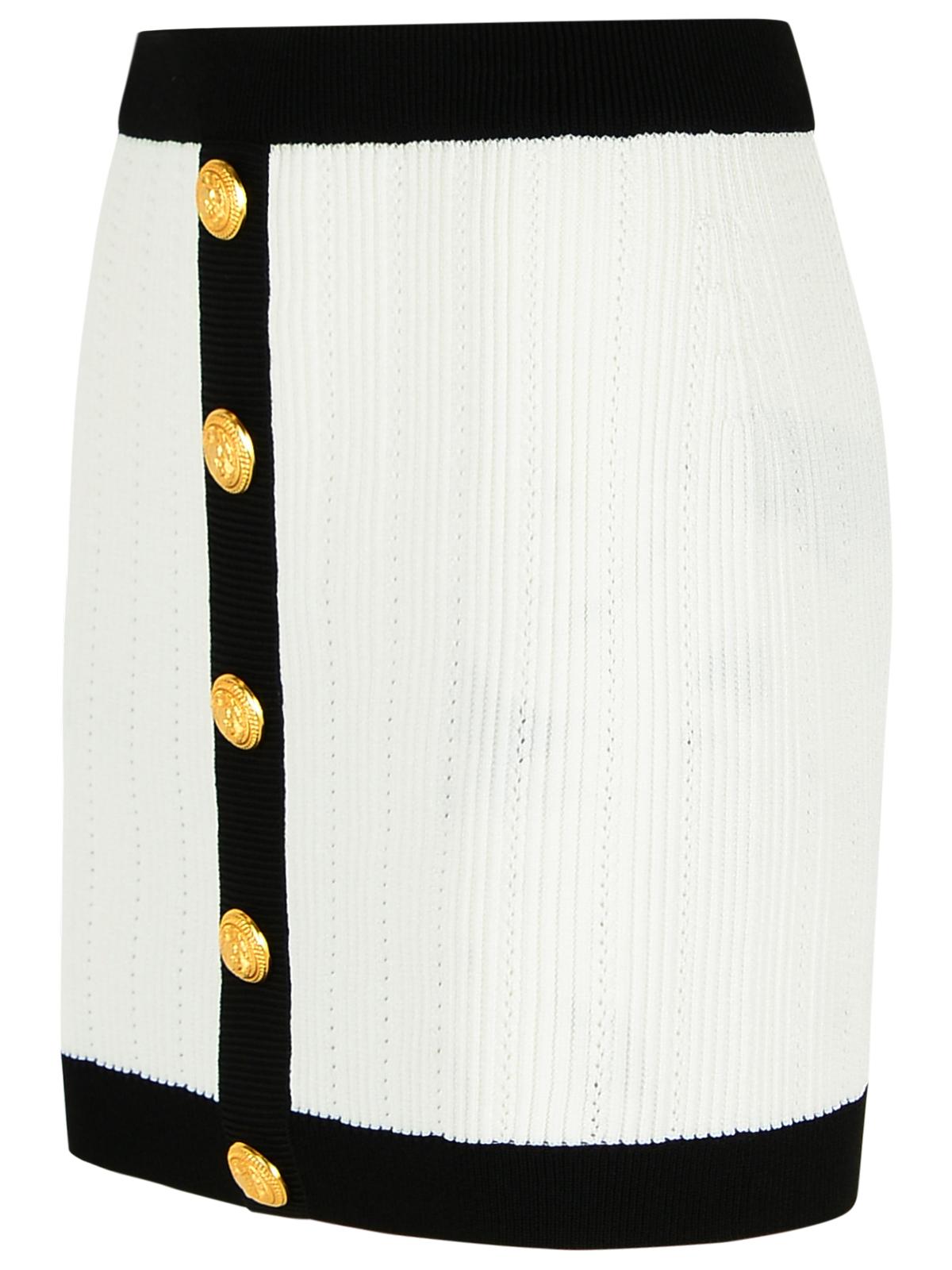 Balmain Mini Skirt In White Viscose Blend Women BALMAIN