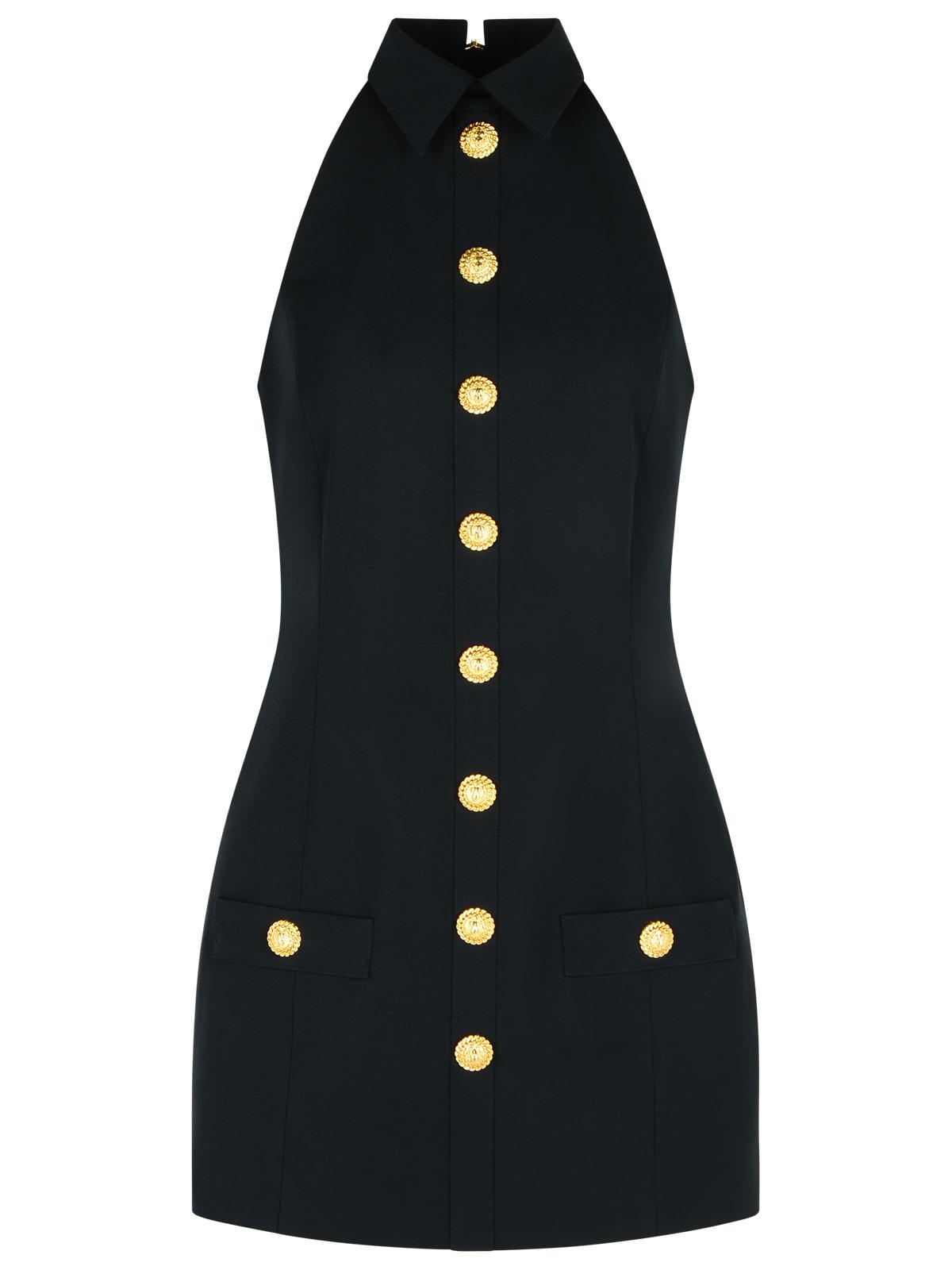 Balmain Black Virgin Wool Short Dress Women BALMAIN