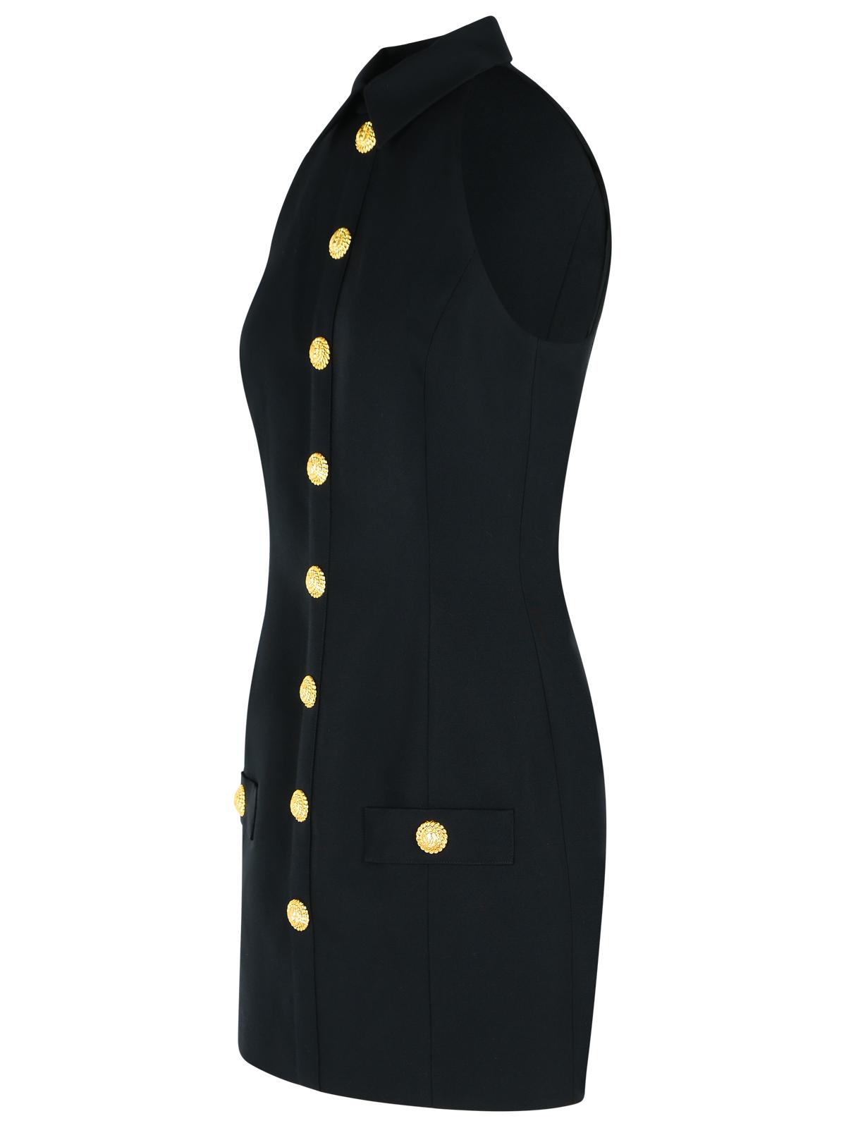 Balmain Black Virgin Wool Short Dress Women BALMAIN