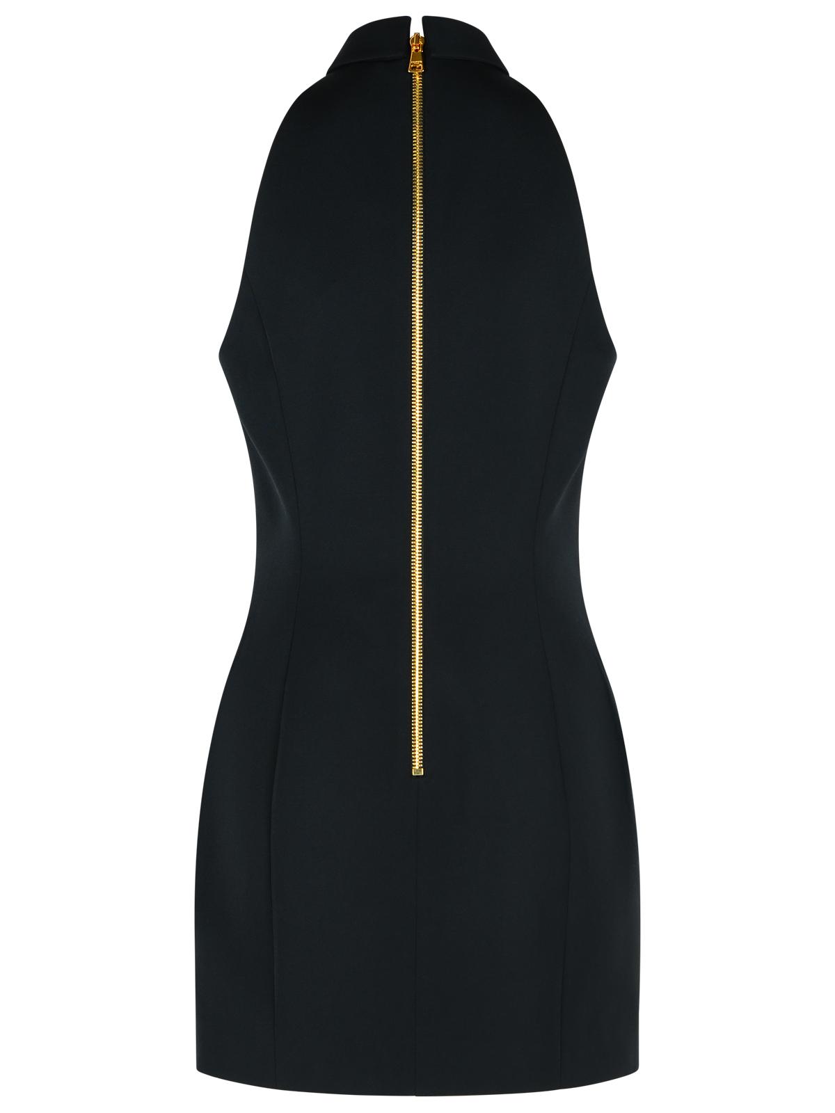Balmain Black Virgin Wool Short Dress Women BALMAIN