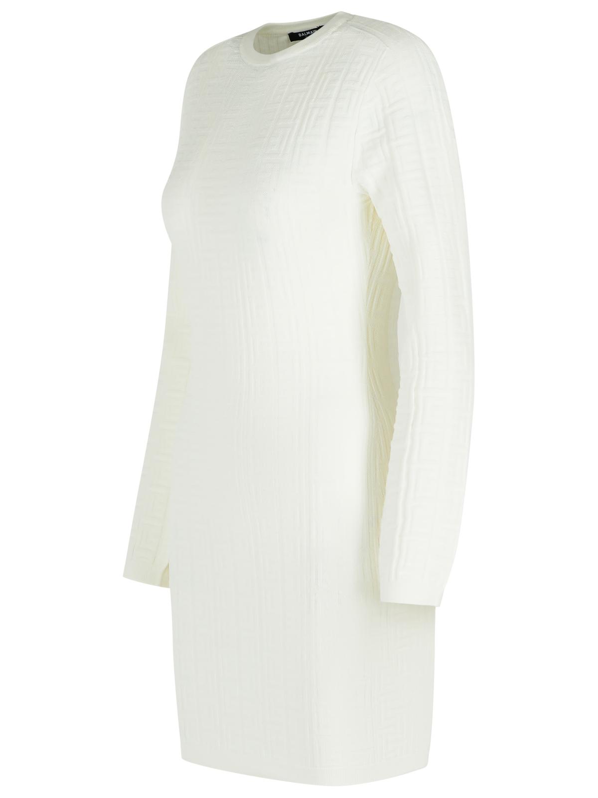 Balmain White Viscose Blend Dress Women BALMAIN