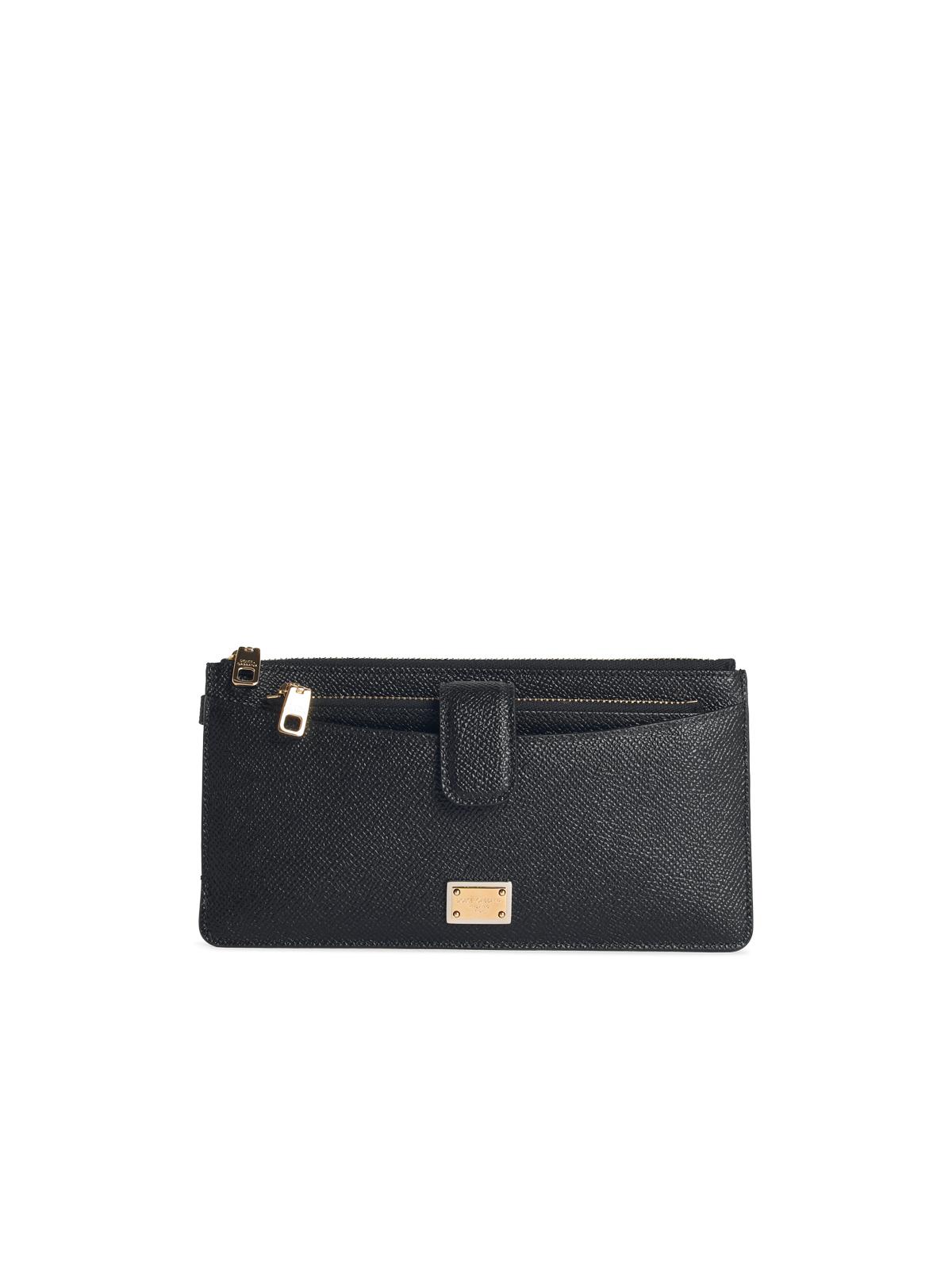 Dolce & Gabbana Black Leather Cardholder Women DOLCE & GABBANA