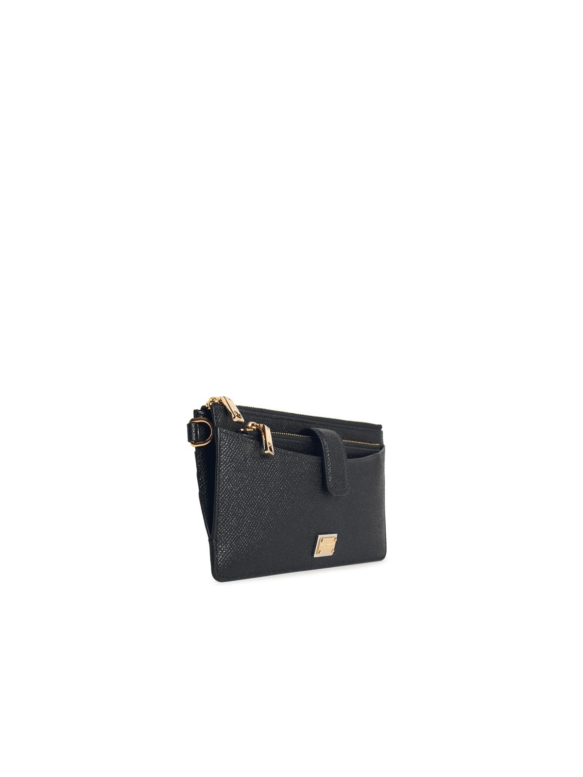 Dolce & Gabbana Black Leather Cardholder Women DOLCE & GABBANA