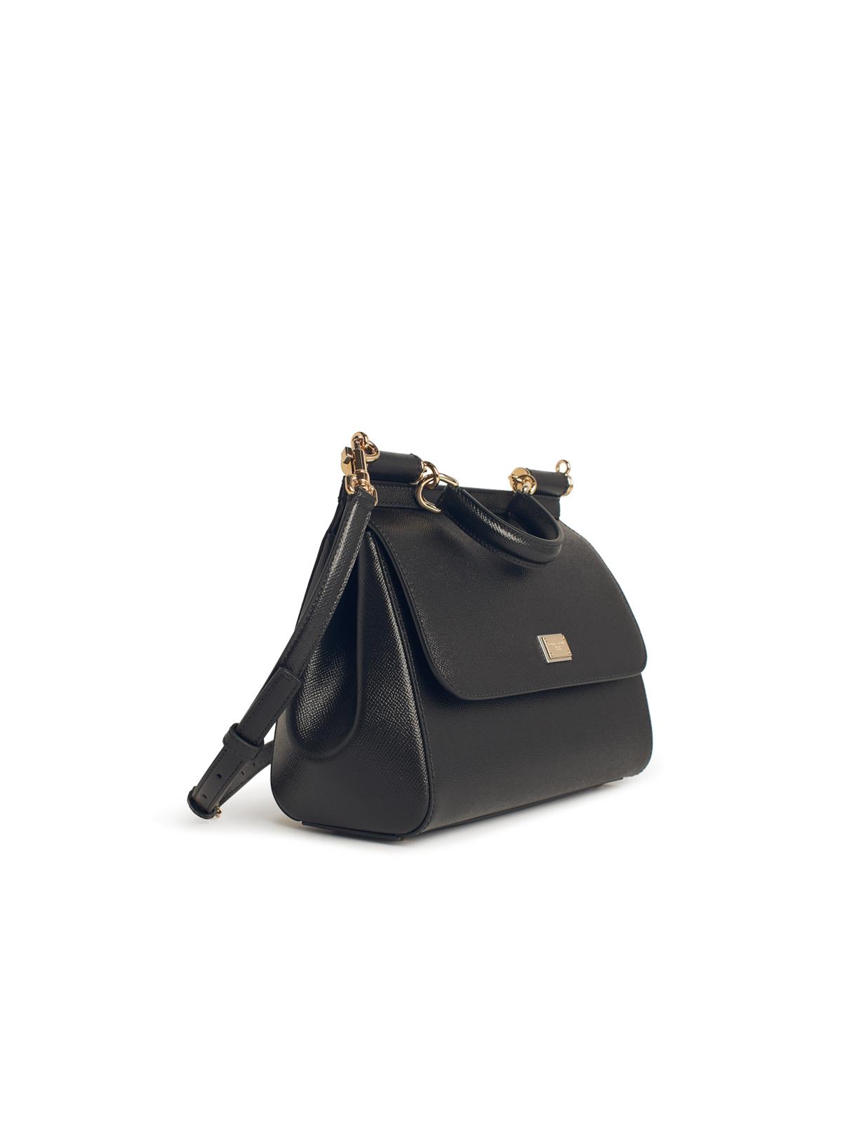 Dolce & Gabbana Large 'Sicily' Black Leather Bag Women DOLCE & GABBANA