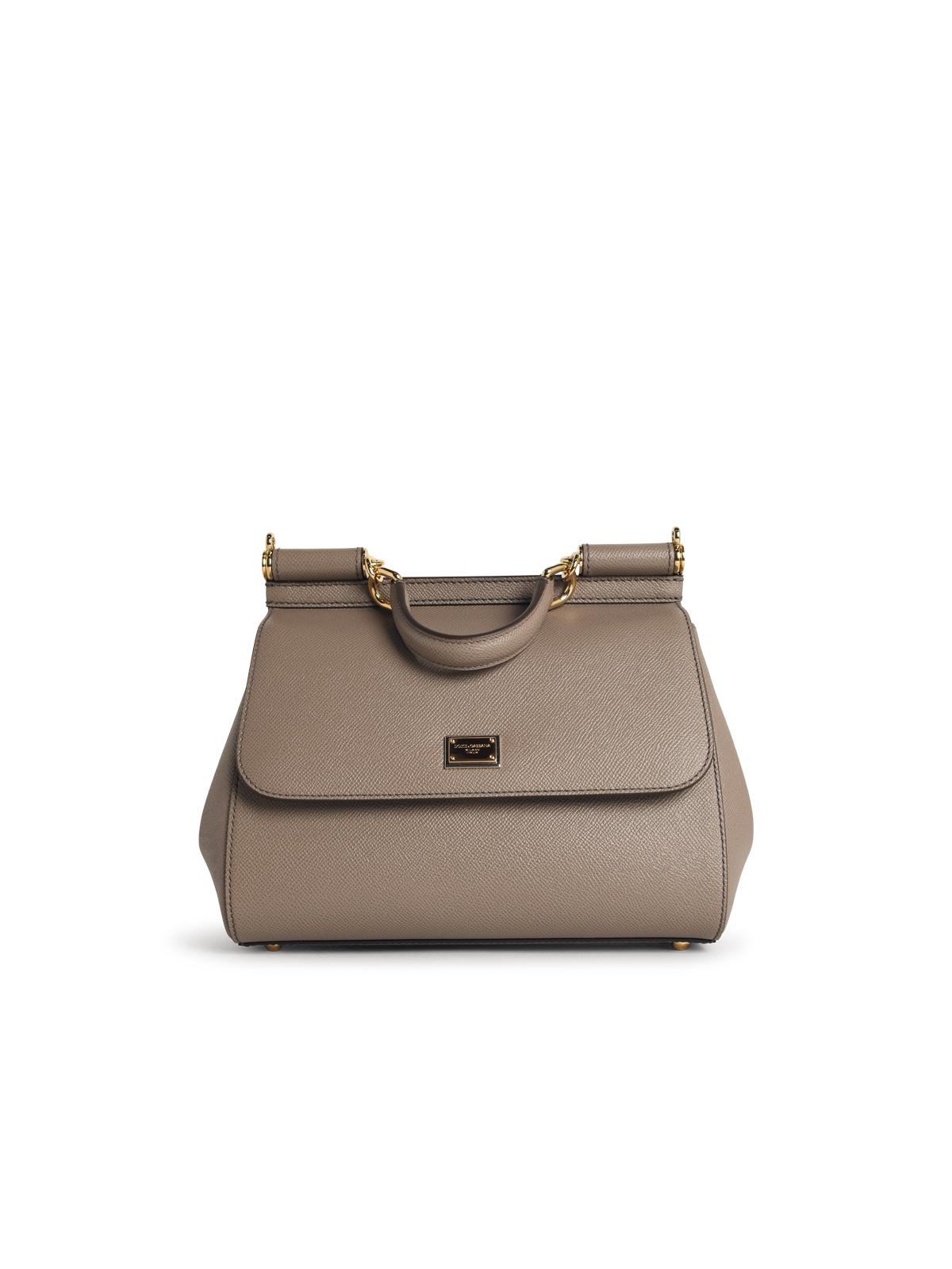 Dolce & Gabbana Large 'Sicily' Handbag In Light Mud Calf Leather Women DOLCE & GABBANA