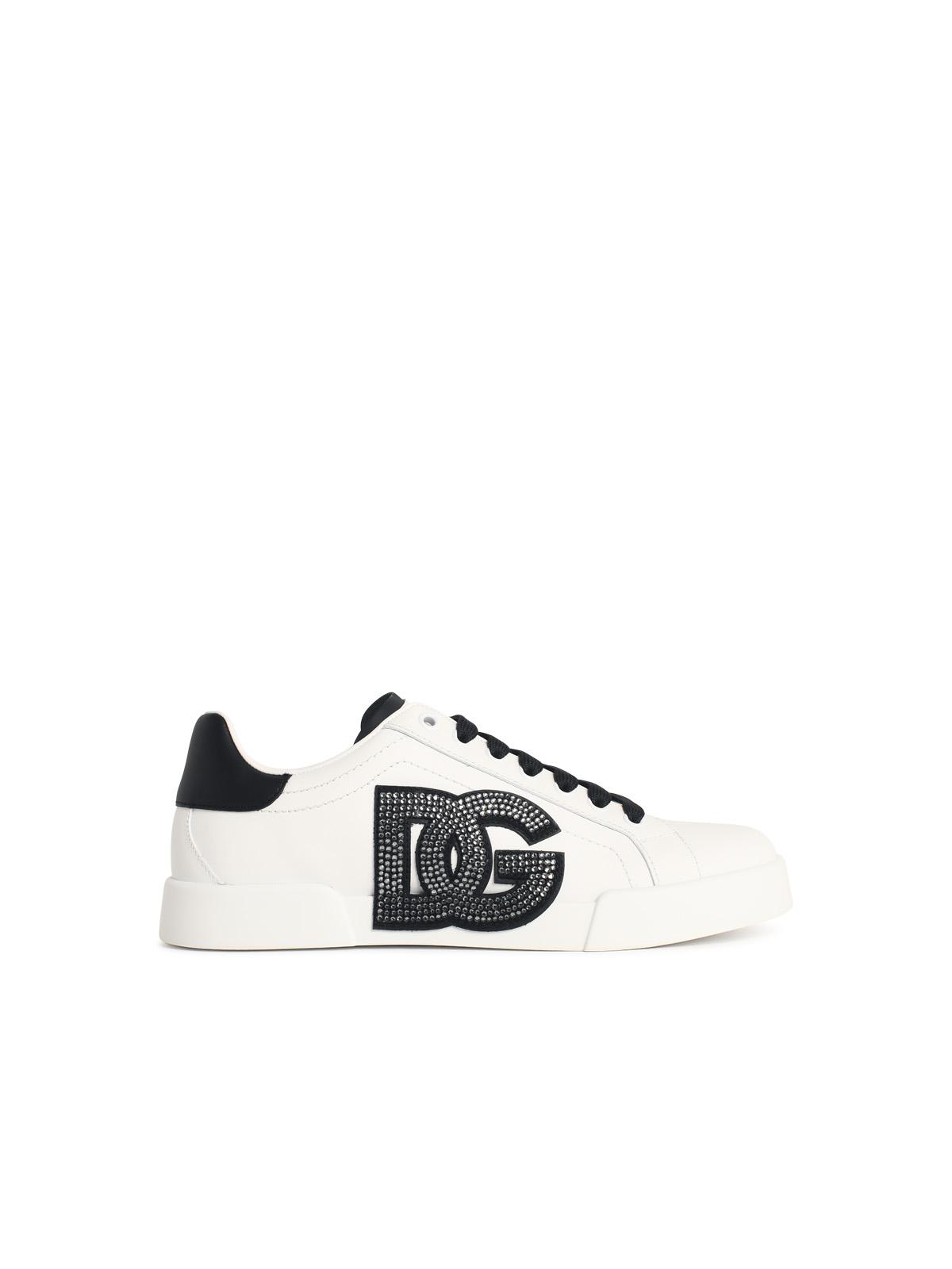 Dolce & Gabbana 'Portofino' White Leather Sneakers Women DOLCE & GABBANA