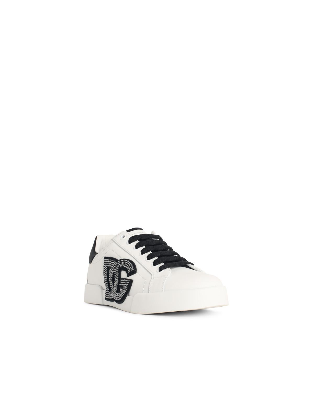 Dolce & Gabbana 'Portofino' White Leather Sneakers Women DOLCE & GABBANA