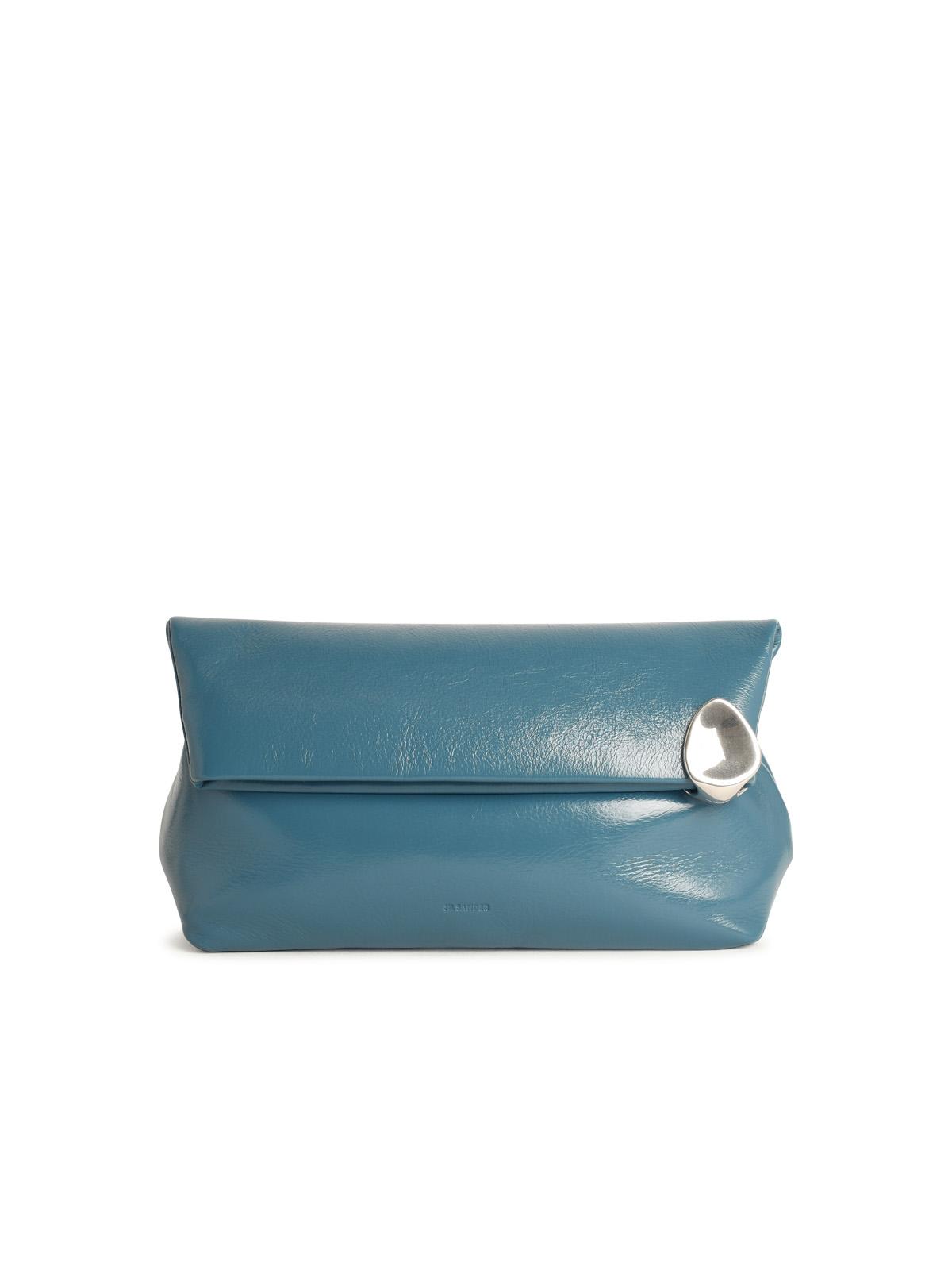 Jil Sander 'Jewel' 'Ocean' Leather Clutch Women JIL SANDER