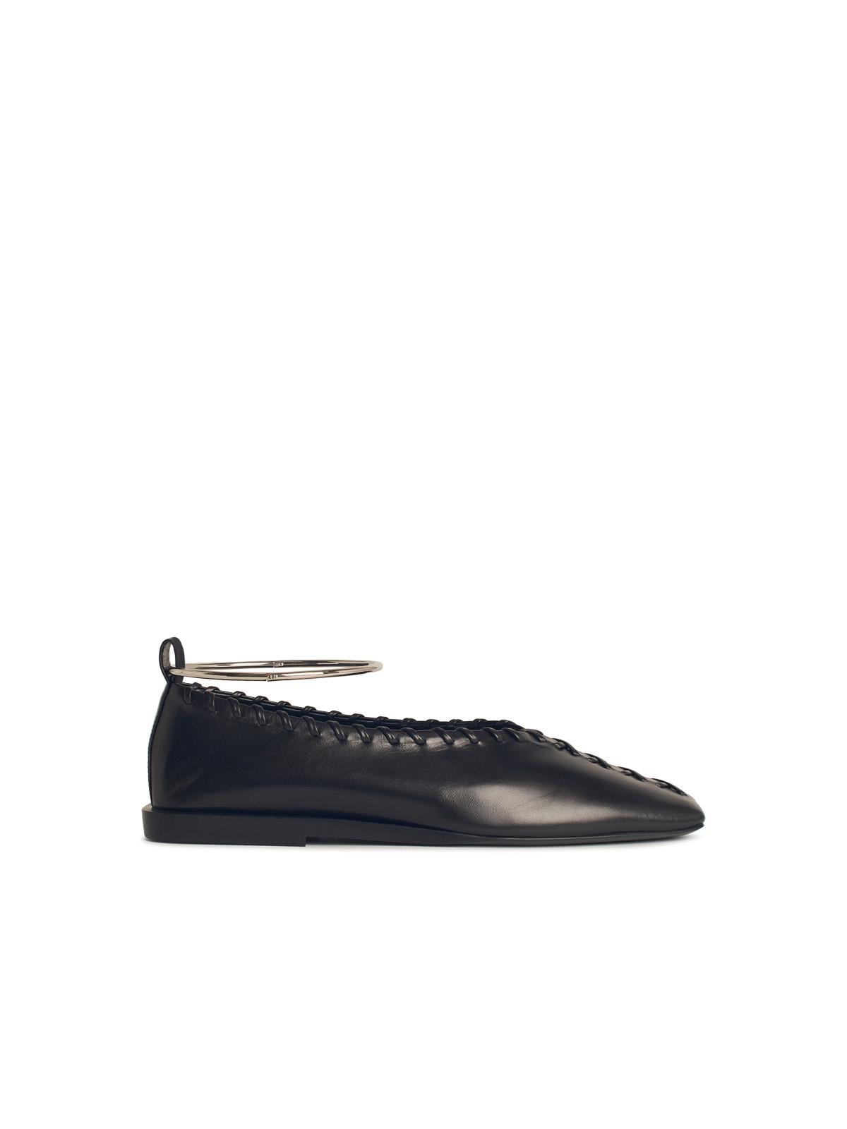 Jil Sander Black Leather Ballet Flats Women JIL SANDER