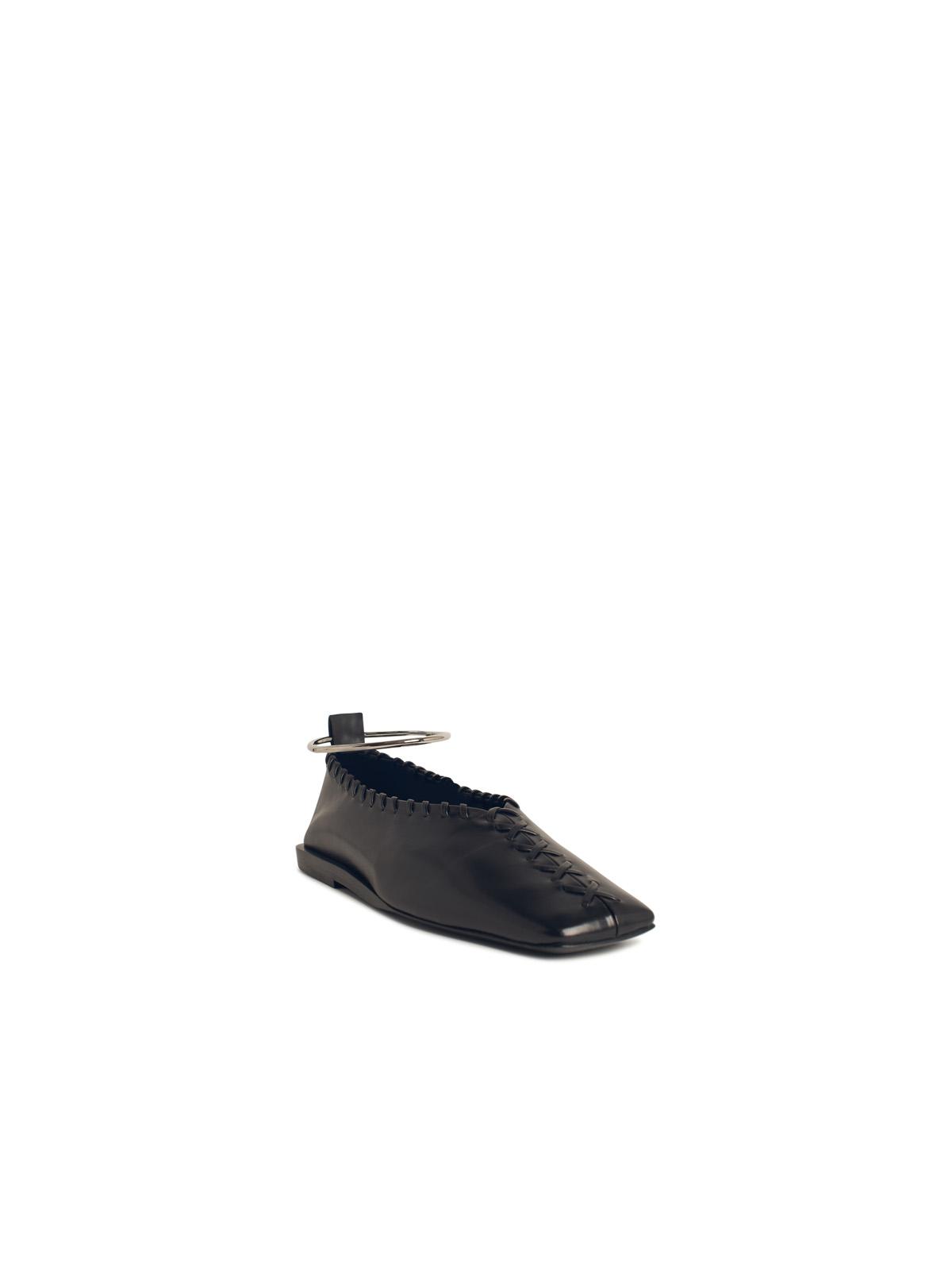 Jil Sander Black Leather Ballet Flats Women JIL SANDER