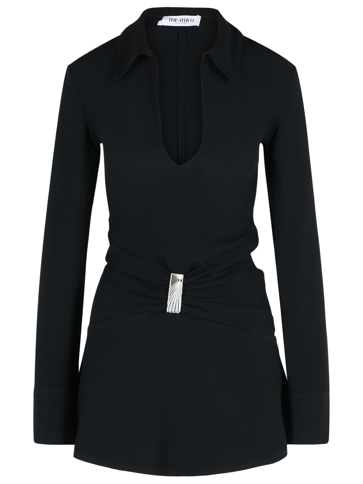 The Attico Black Viscose Blend Mini Dress Women THE ATTICO