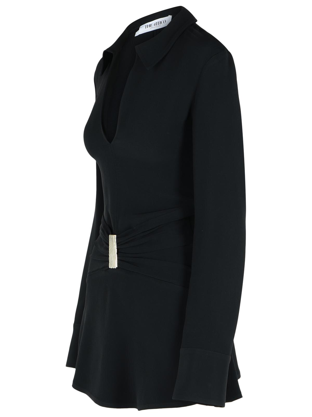 The Attico Black Viscose Blend Mini Dress Women THE ATTICO