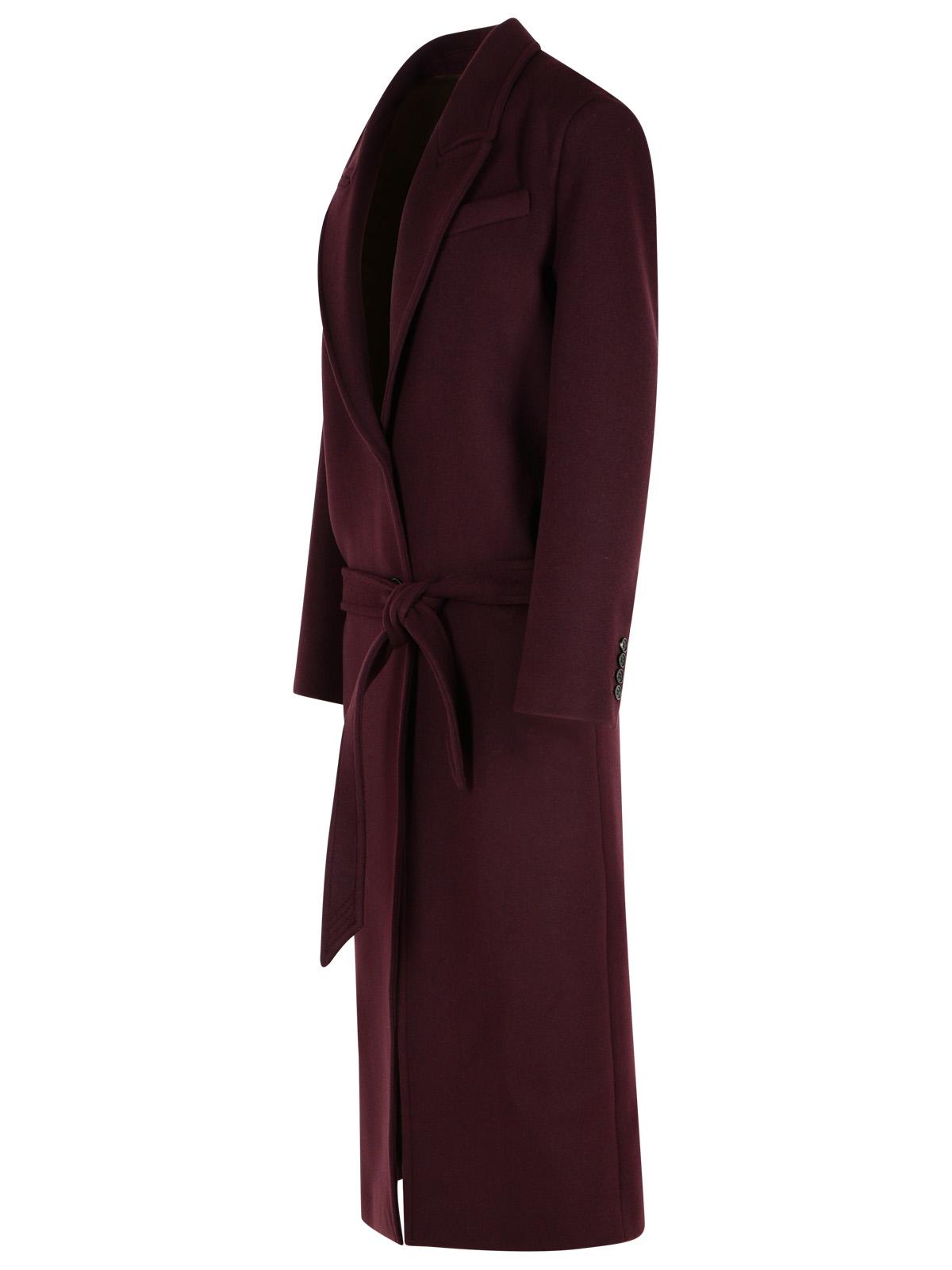 The Attico Burgundy Virgin Wool Blend Long Coat Women THE ATTICO