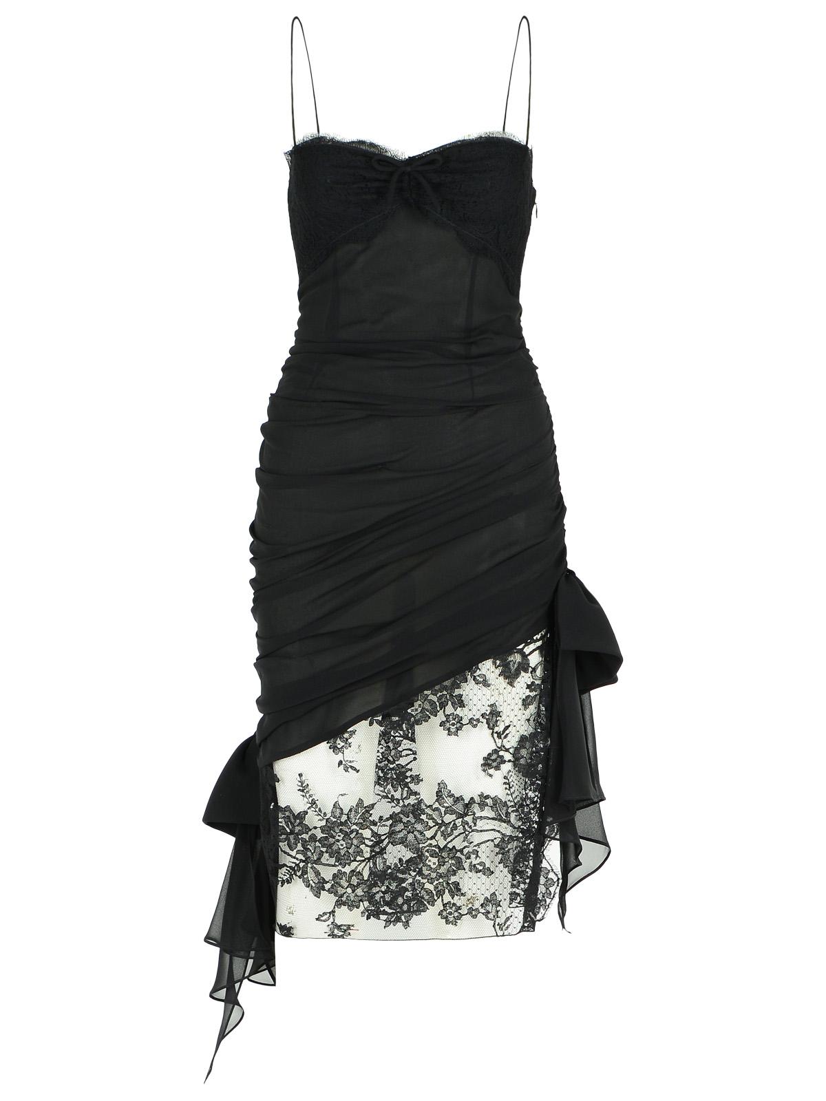 Alessandra Rich Black Silk Mini Dress Women ALESSANDRA RICH