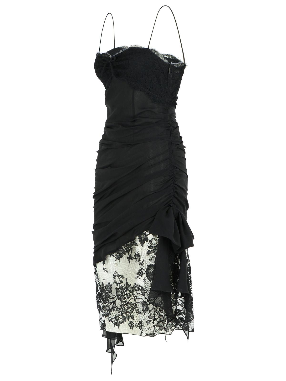 Alessandra Rich Black Silk Mini Dress Women ALESSANDRA RICH
