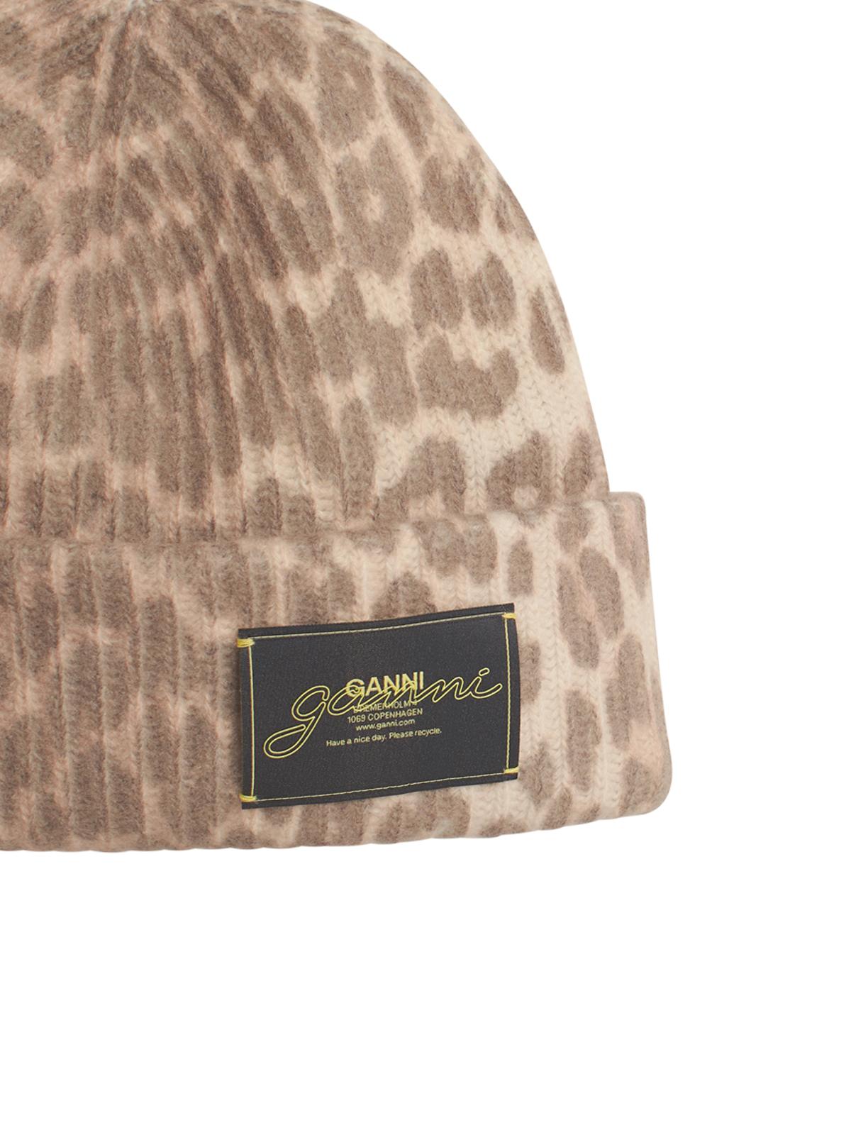 Ganni 'Leo' Multicoloured Wool Blend Beanie Women GANNI