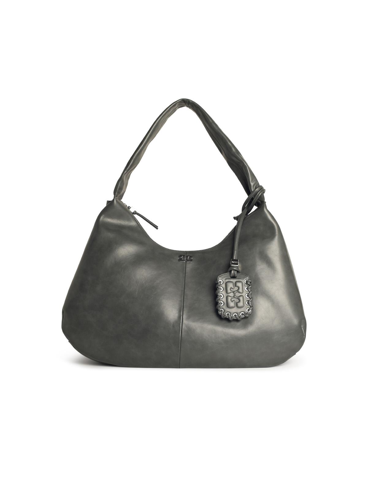 Ganni 'Bou Xxl' Grey Leather Blend Bag Women GANNI