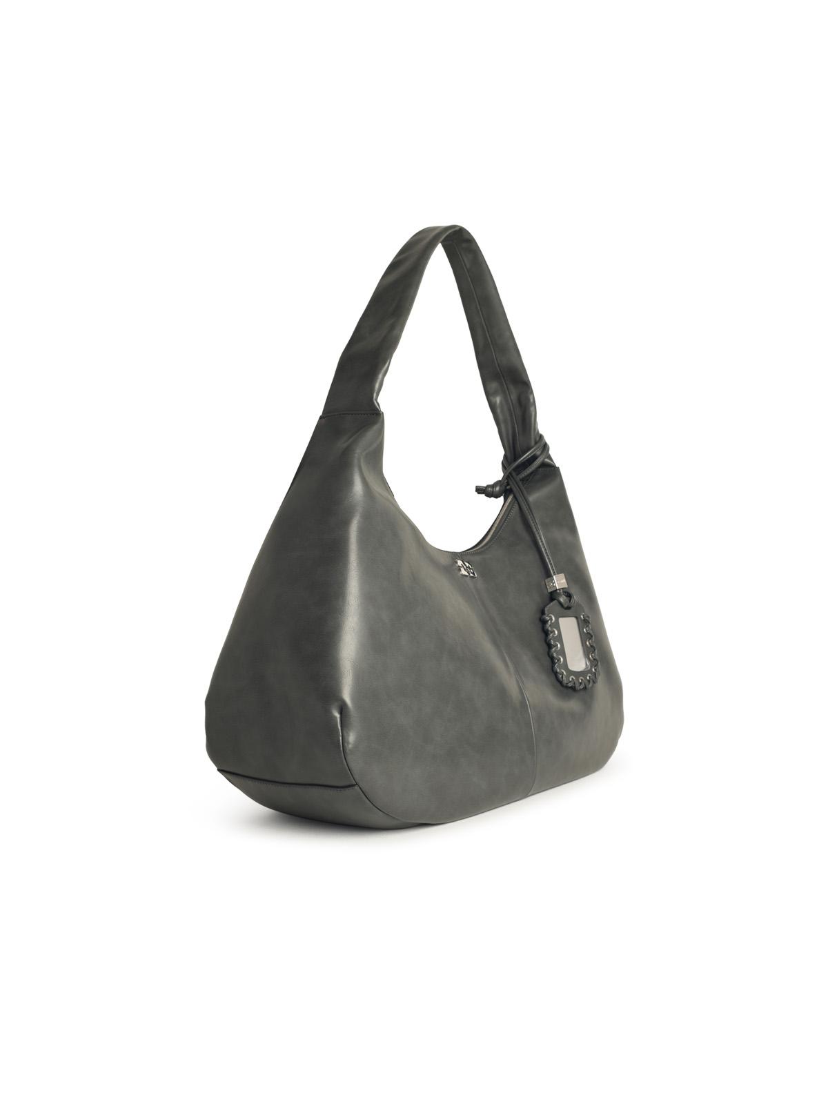 Ganni 'Bou Xxl' Grey Leather Blend Bag Women GANNI