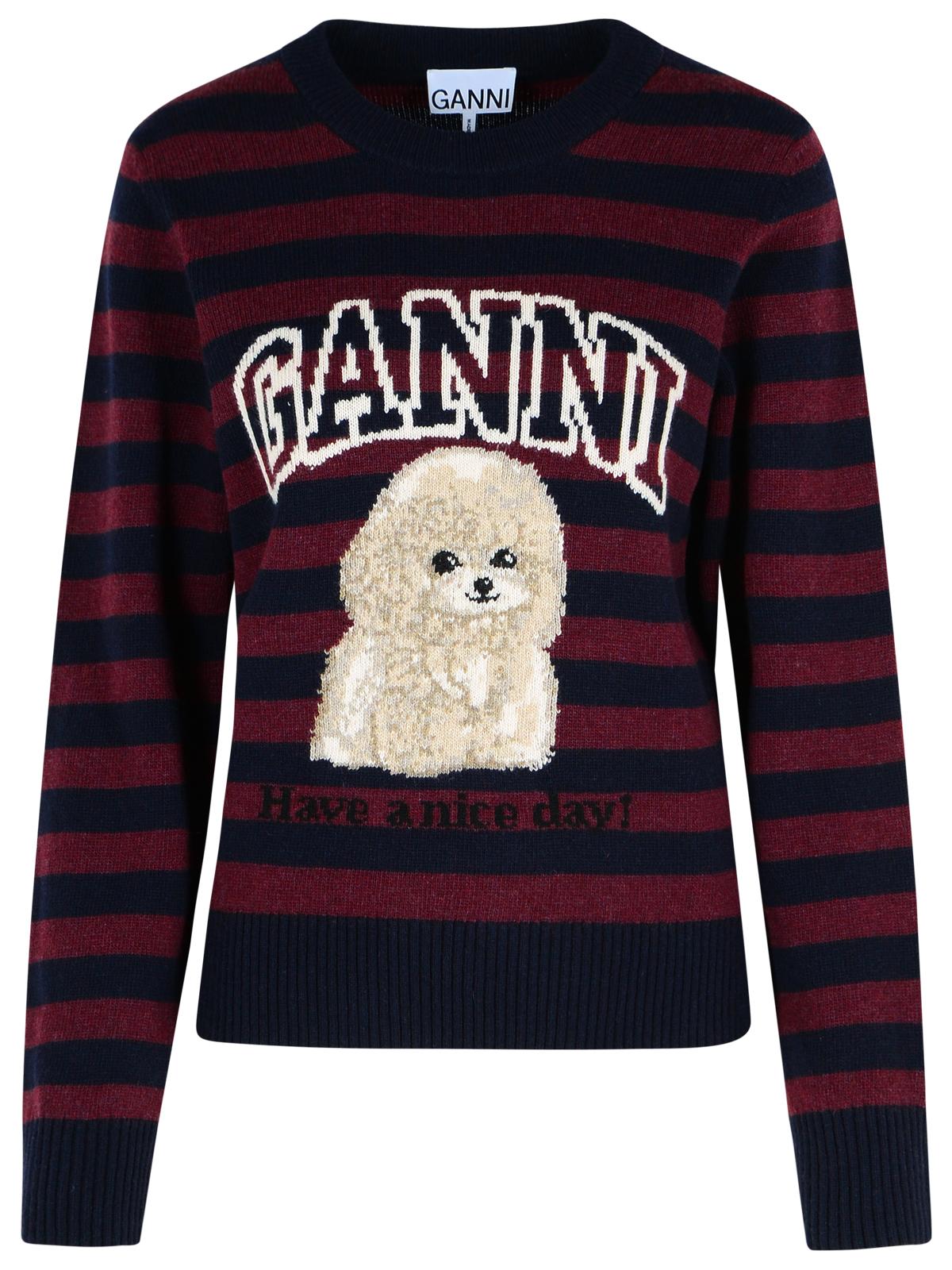 Ganni Multi Wool Blend Poodle Graphic Sweater Women GANNI