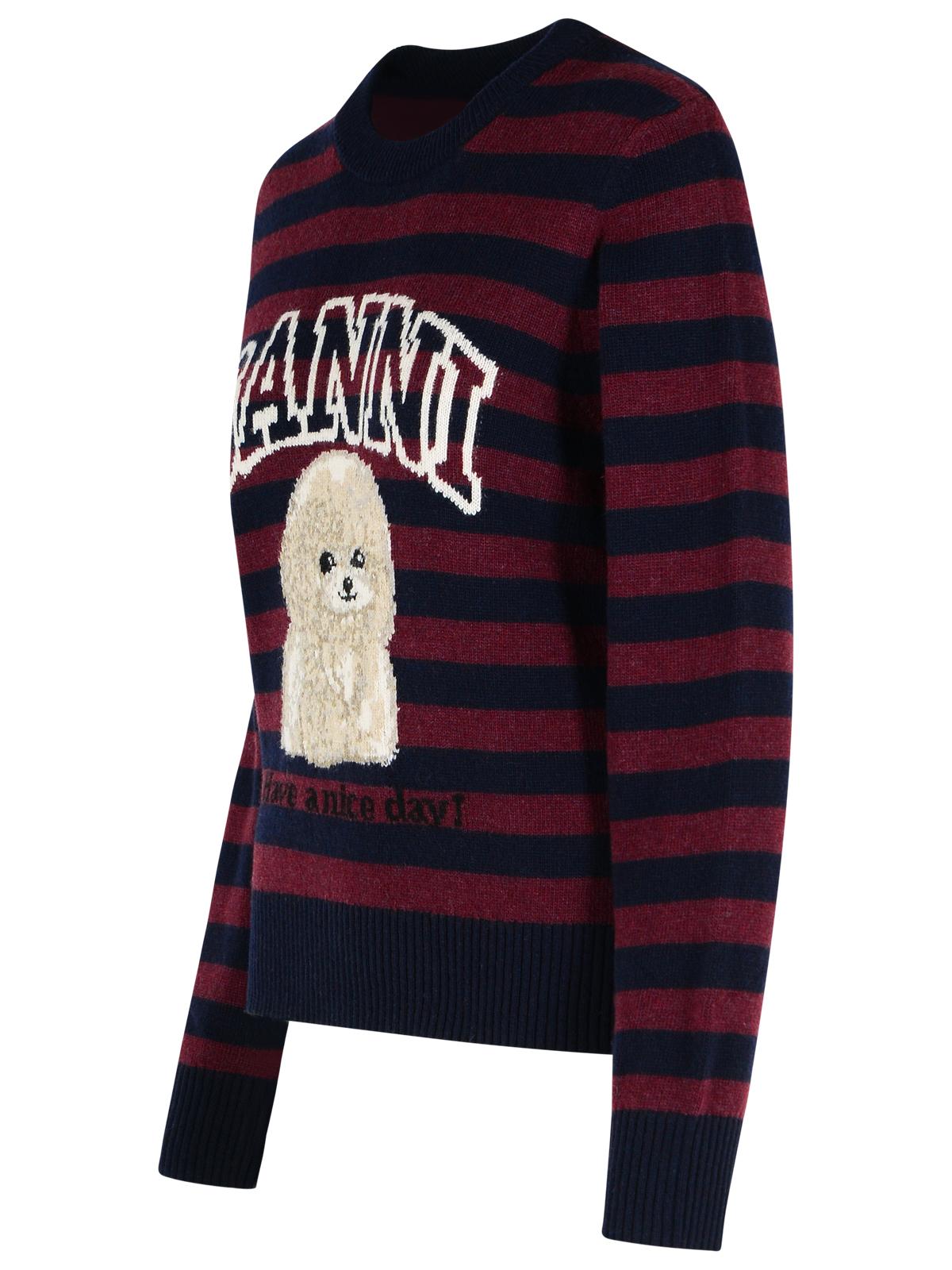 Ganni Multi Wool Blend Poodle Graphic Sweater Women GANNI