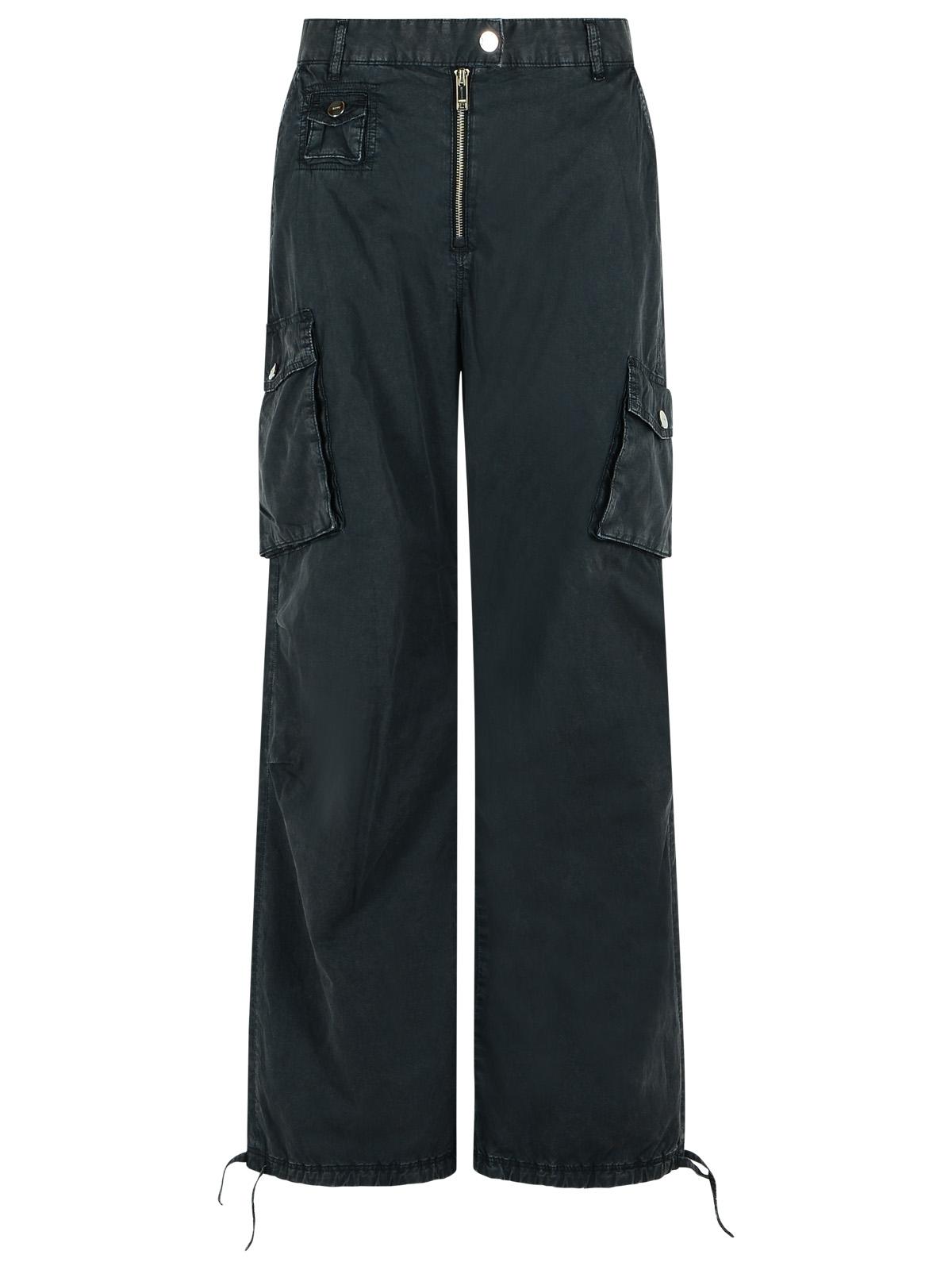Ganni 'Cargo' Black Washed Cotton Twill Pants Women