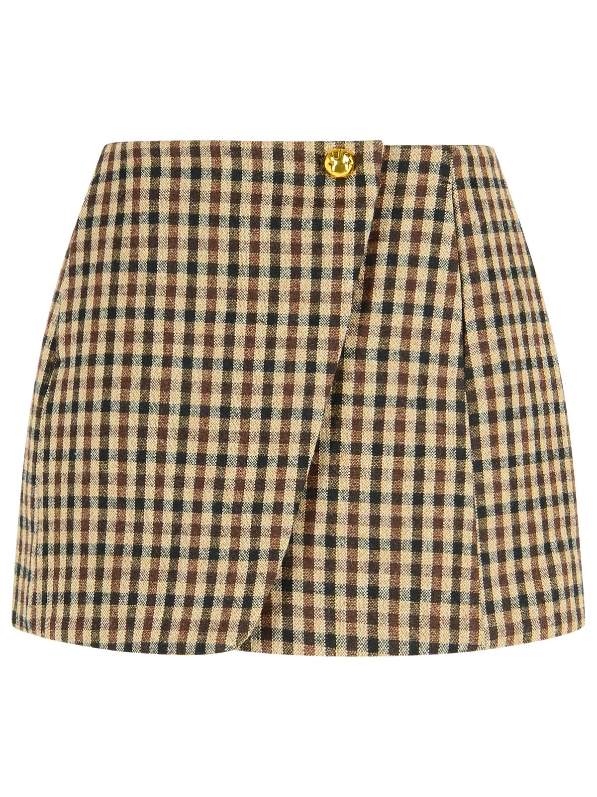 Ganni Brown Wool Blend Skirt Women