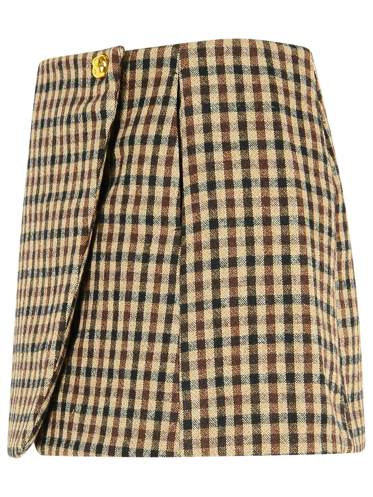 Ganni Brown Wool Blend Skirt Women