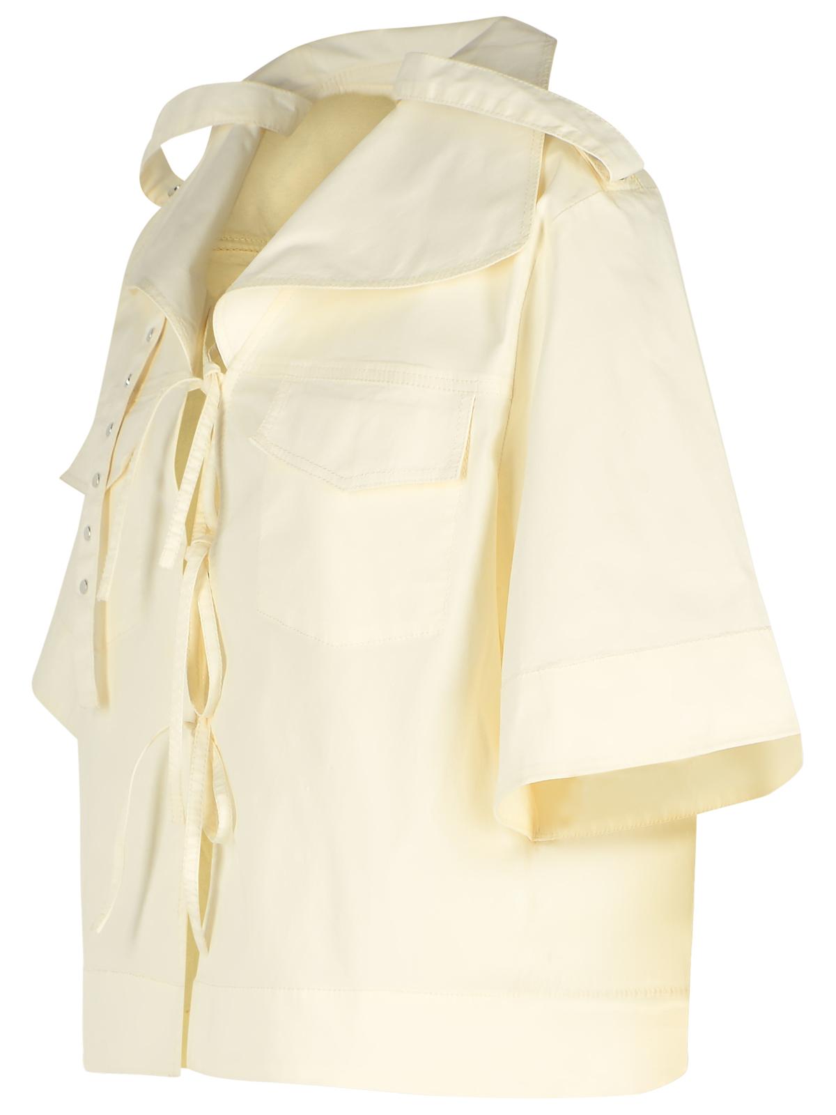 Ganni Off-White Stretch Cotton Blouse Women