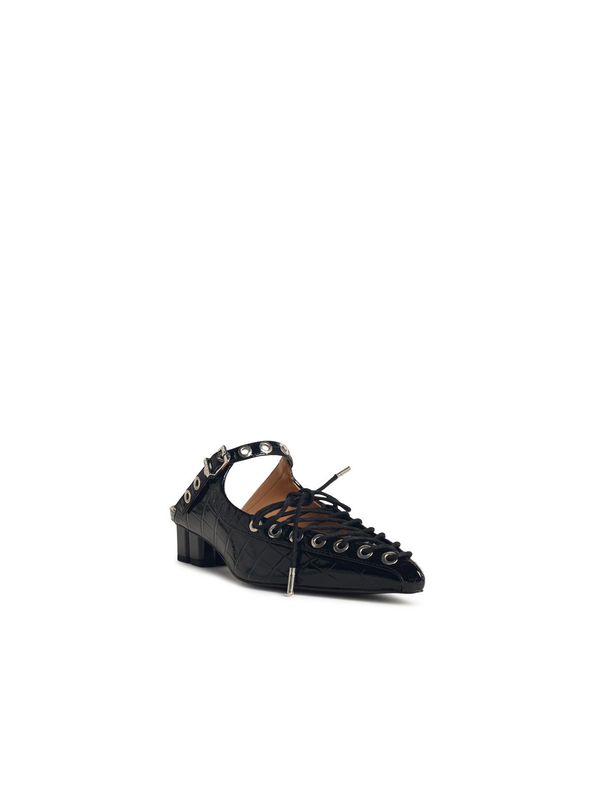 Ganni Mules With Laces In Black 'Oleatex' Women GANNI