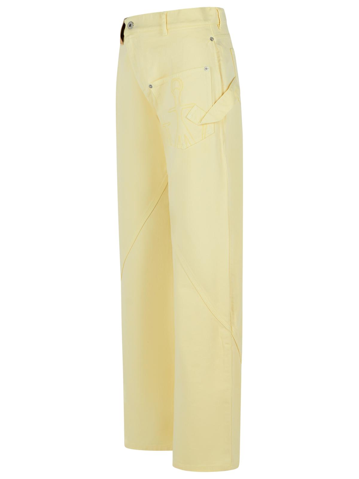 Jw Anderson Workwear' Cotton Pants With Yellow Twisted Leg Women J.W. ANDERSON