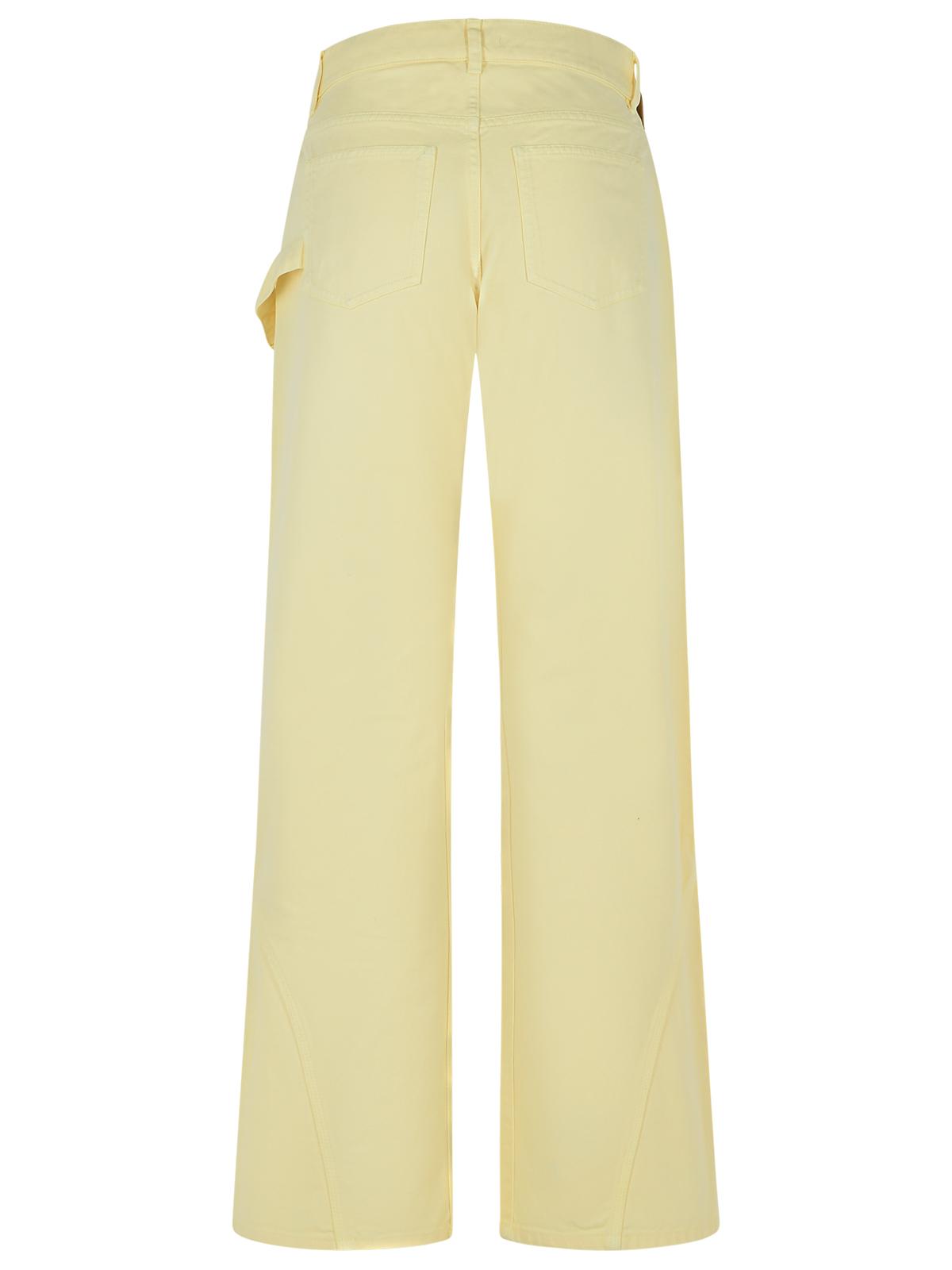 Jw Anderson Workwear' Cotton Pants With Yellow Twisted Leg Women J.W. ANDERSON