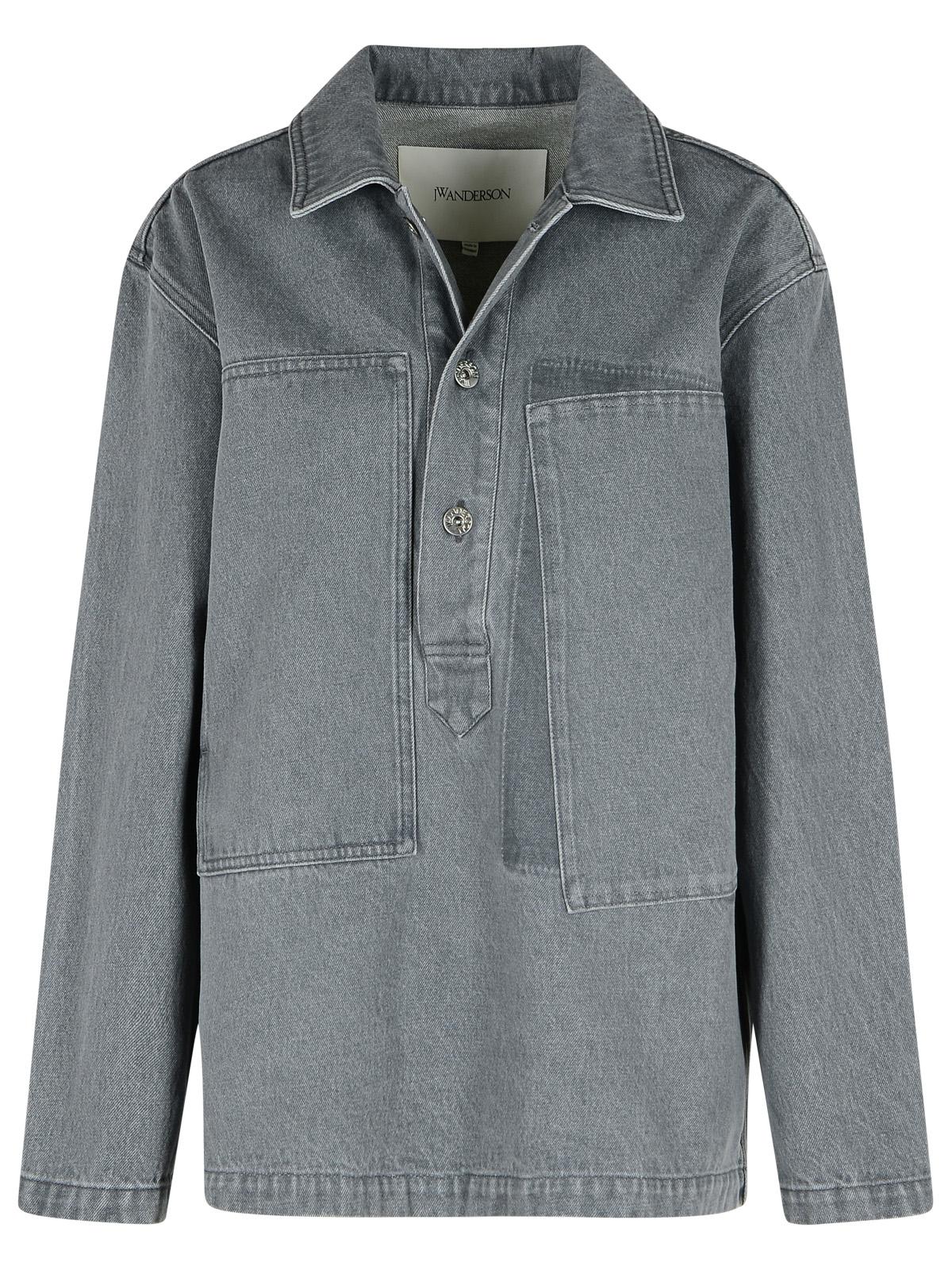 Jw Anderson 'Rugby' Grey Denim Shirt Women J.W. ANDERSON
