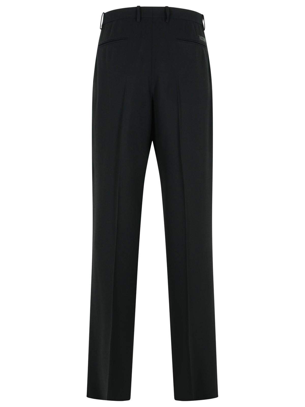 Versace Black Virgin Wool Blend Patalone Men VERSACE