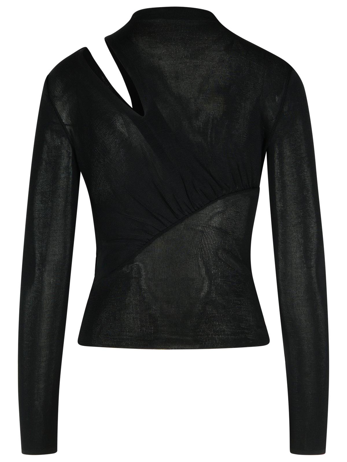 Self Portrait 'Cut Out' Black Viscose Top Women SELF-PORTRAIT