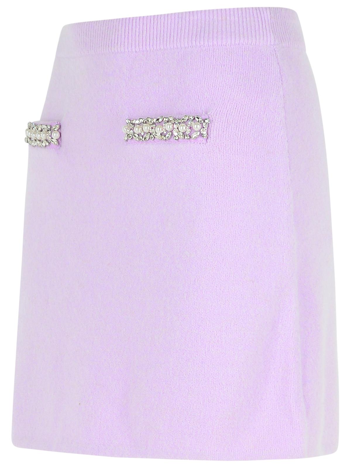 Self Portrait 'Crystal' Skirt In Lilac Viscose Blend Women SELF-PORTRAIT
