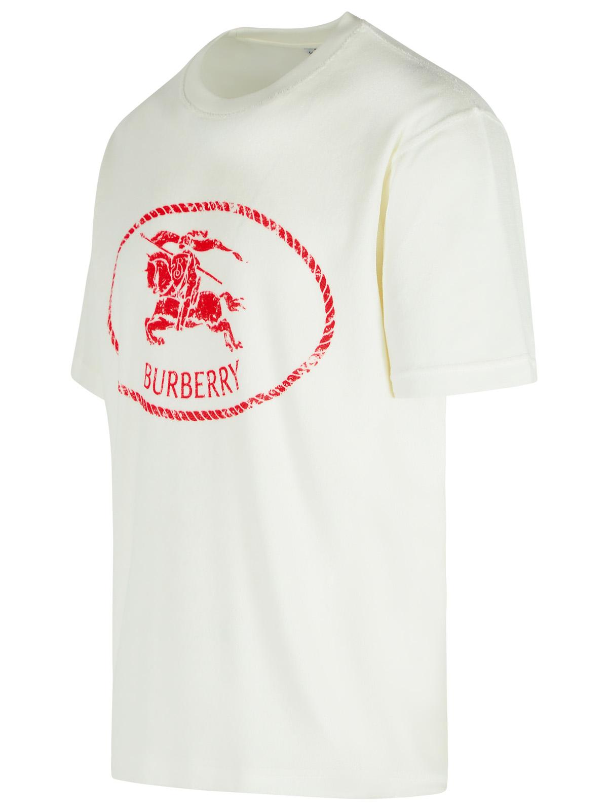 Burberry White Cotton Blend T-Shirt Men BURBERRY