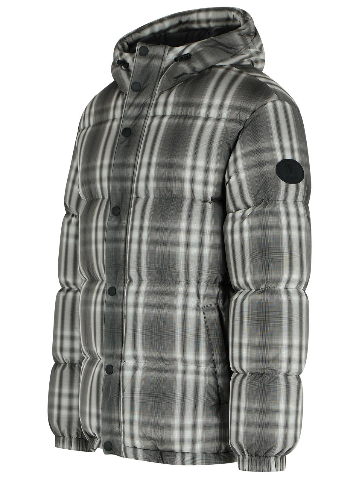 Burberry Gradient 'Check' Hooded Black Polyester Down Jacket Men BURBERRY