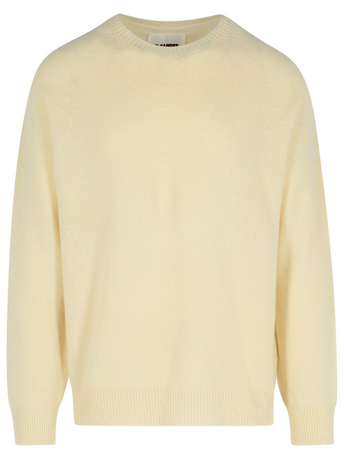 Jil Sander Ivory Virgin Wool Blend Sweater Men JIL SANDER