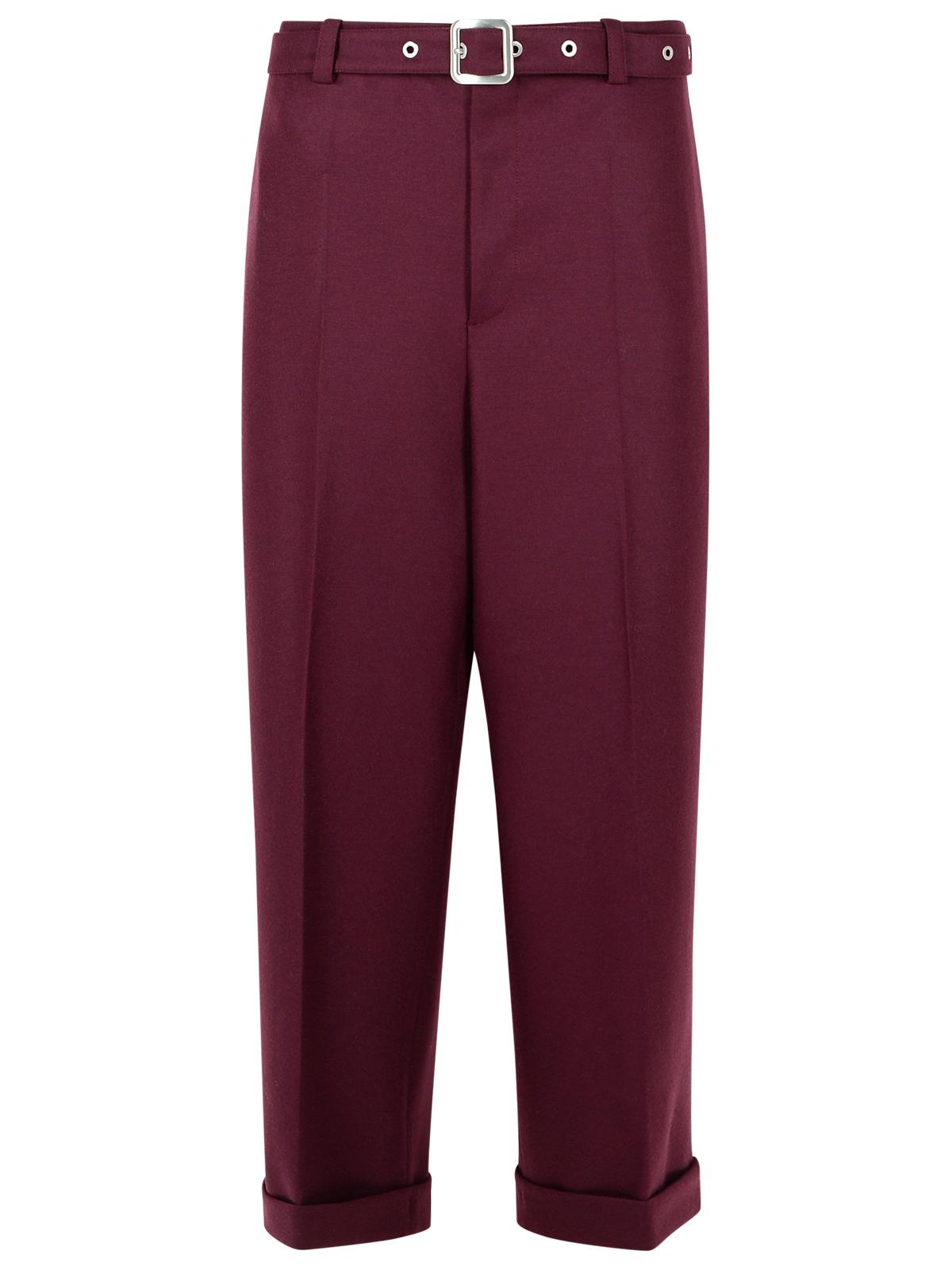 Jil Sander Wine Wool Pants Men JIL SANDER