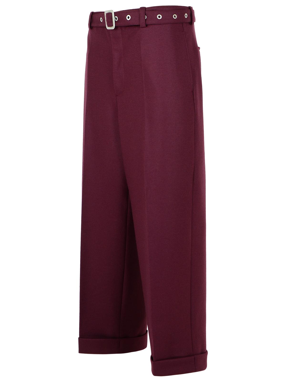 Jil Sander Wine Wool Pants Men JIL SANDER